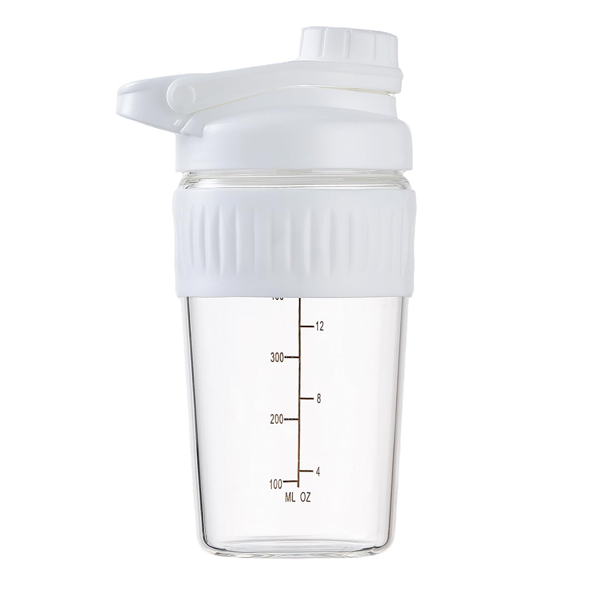 ShakeXpert bouteille verre 16oz ouverte, pratique pour préparer vos shakes rapidement.