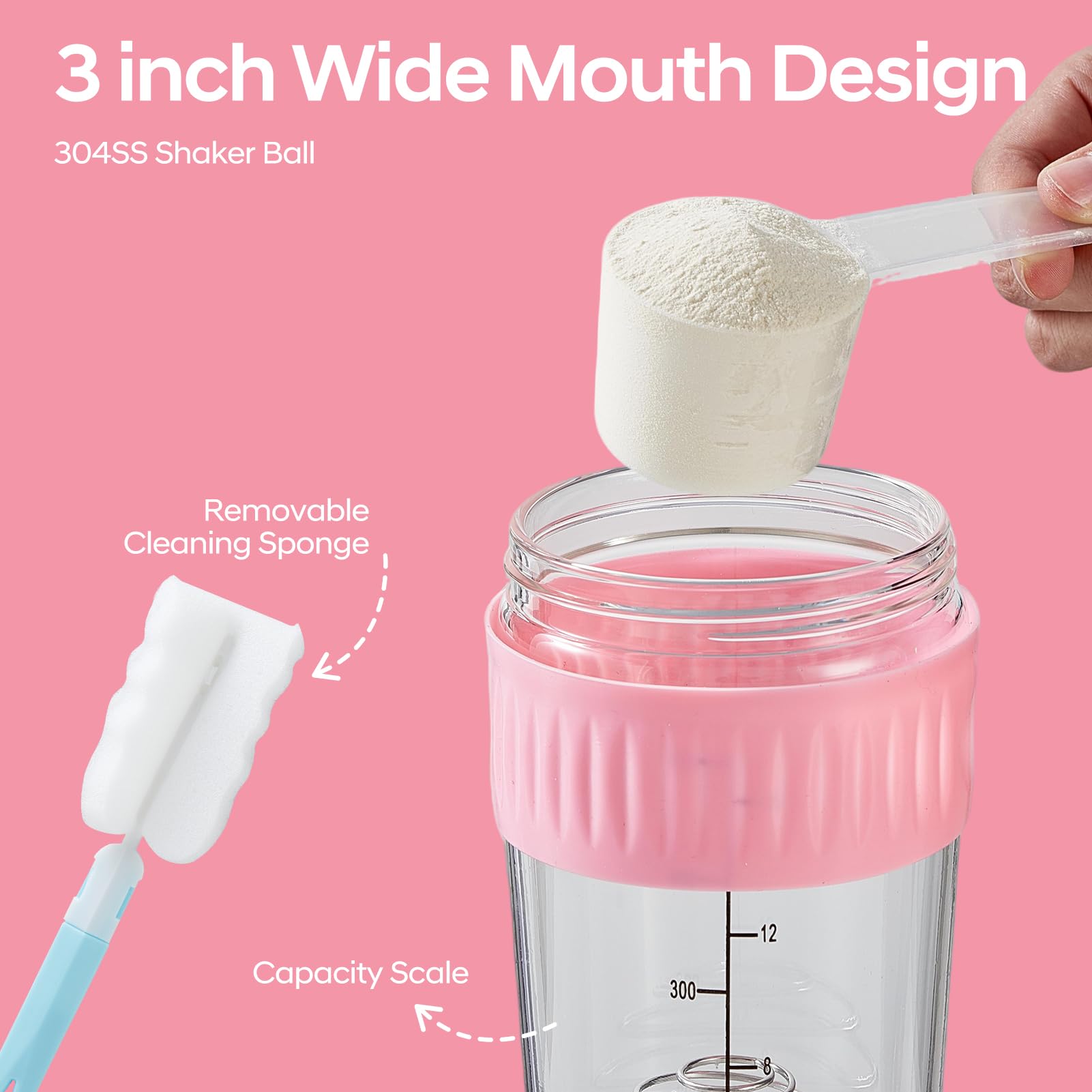 ShakeXpert couvercle etanche verre rose evite les fuites