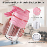ShakeXpert ensemble quatre bouteilles verre rose idéale pour gym