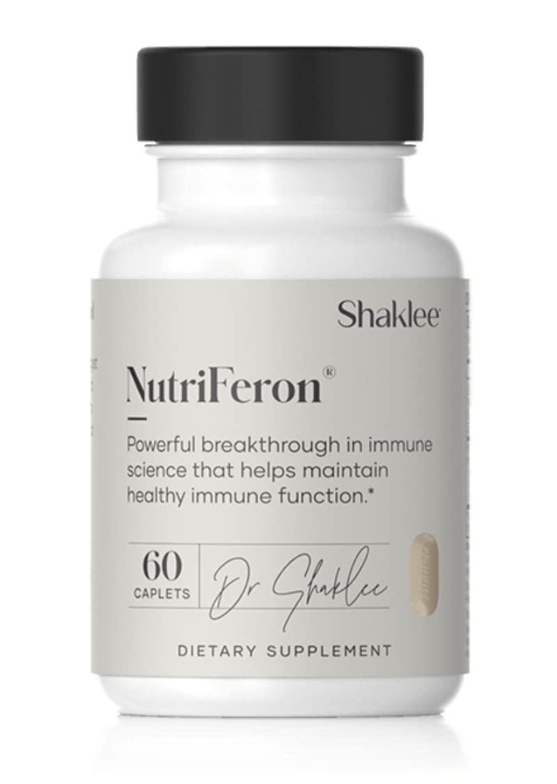 Shaklee NutriFeron: vue bouteille, gélules faciles à prendre pour soutenir votre routine quotidienne.