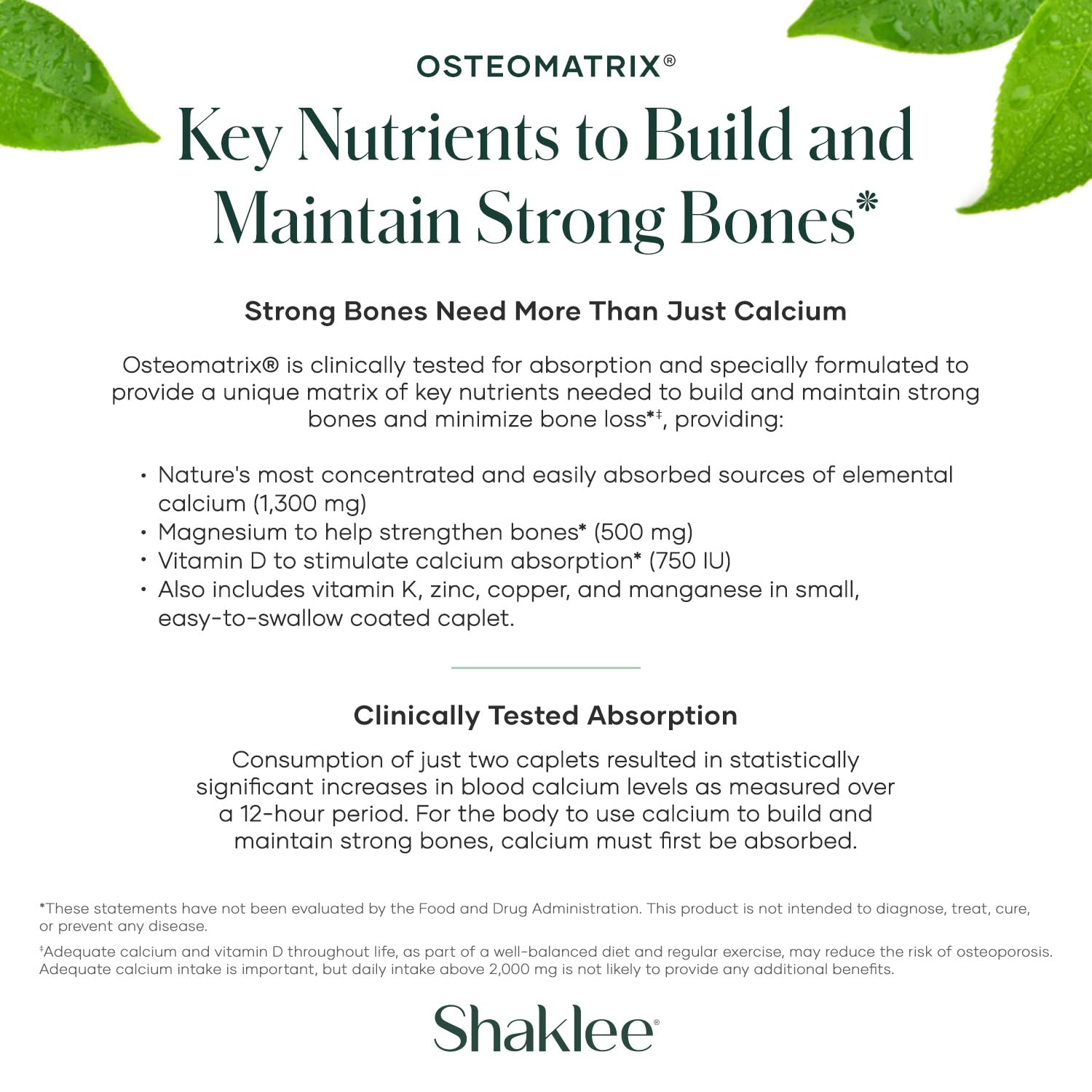 Shaklee OsteoMatrix zinc et manganèse pour l’équilibre minéral