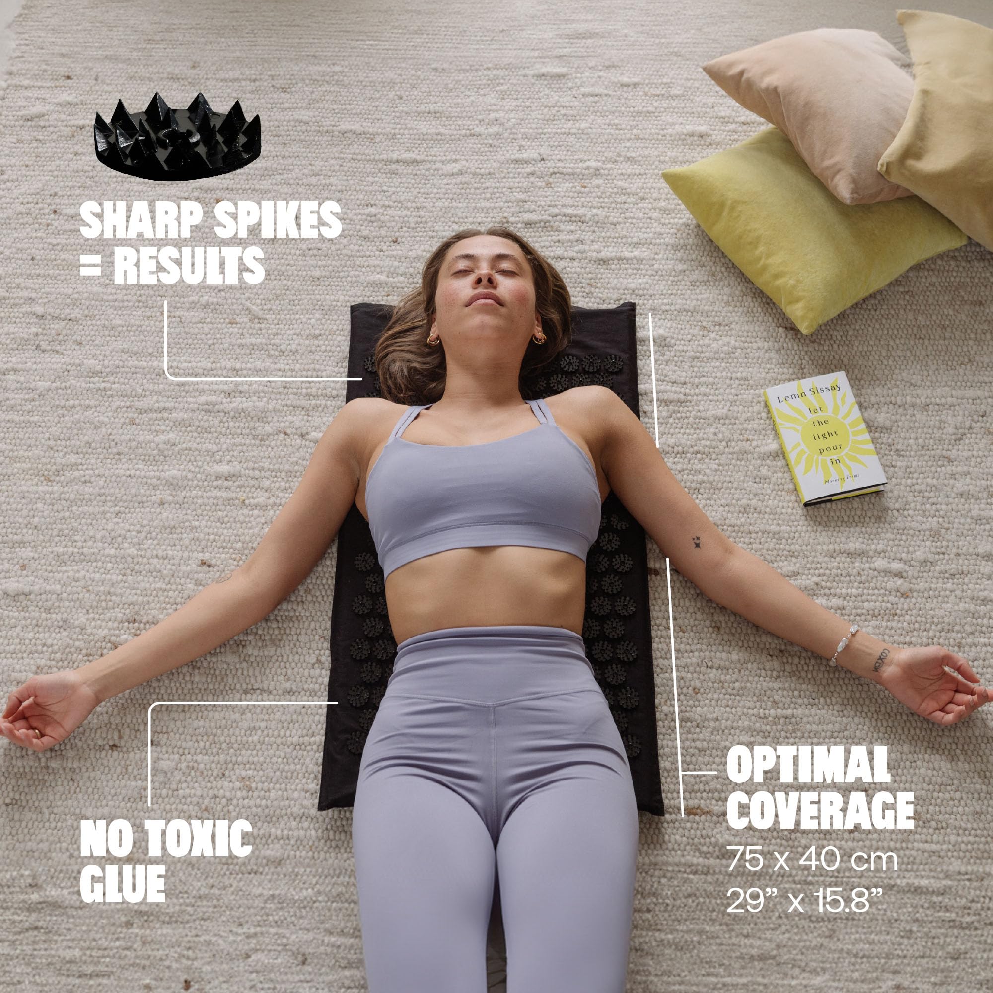 ShaktiMat acupression jambes - détente profonde après la séance.
