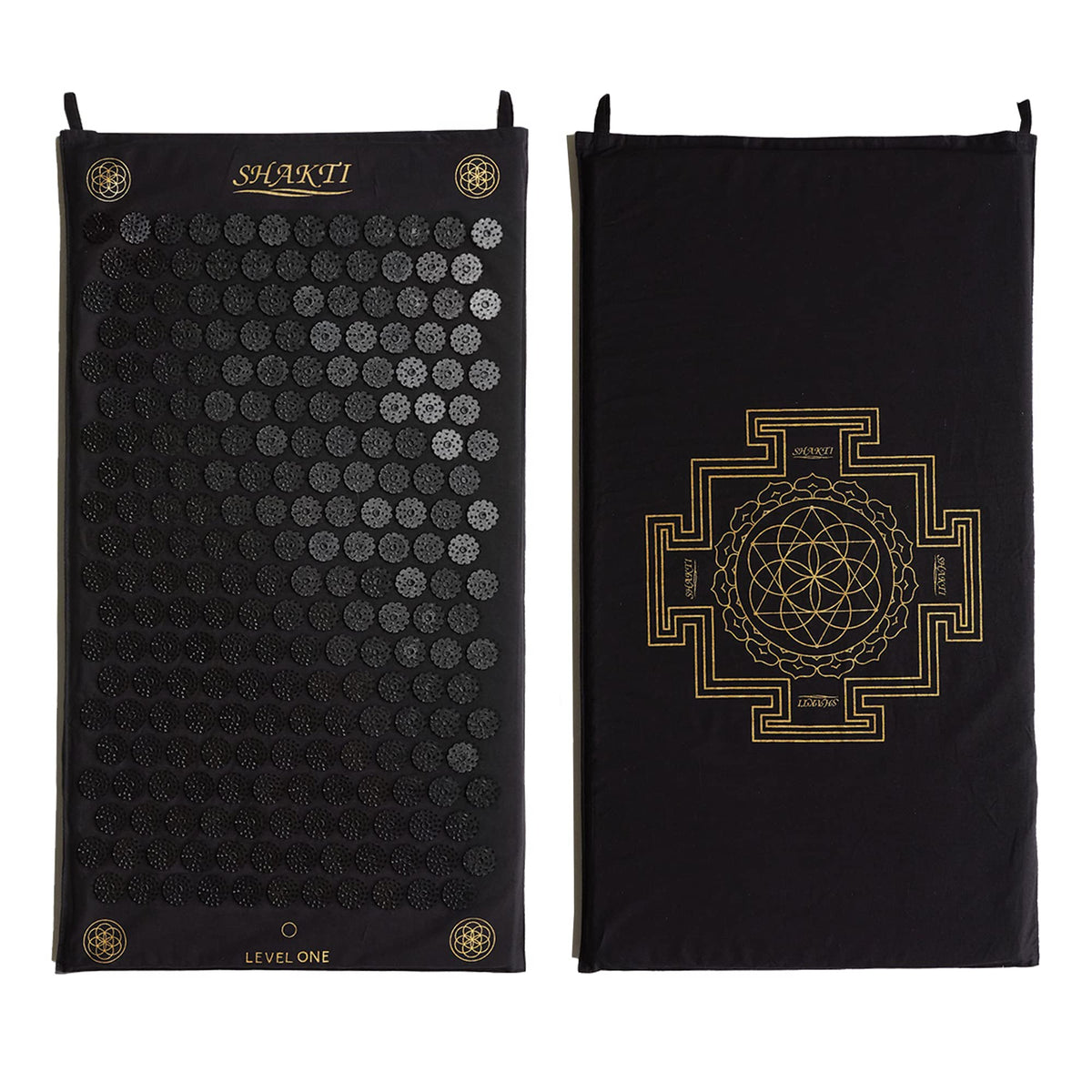 ShaktiMat acupression noir - vue d'ensemble pour relaxation et récupération.