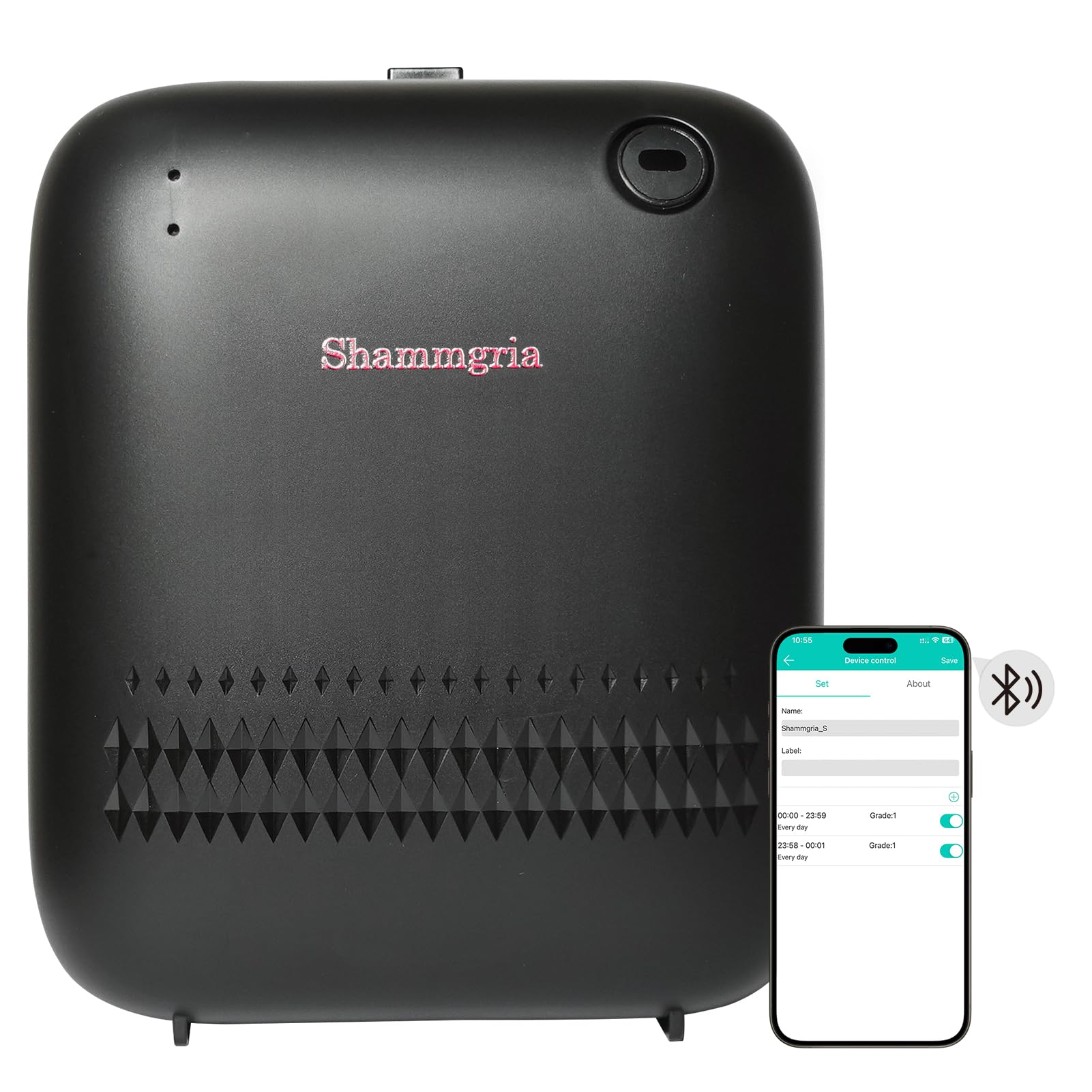 Diffuseur Shammgria montrant la diffusion d’air froid et 150 ml.