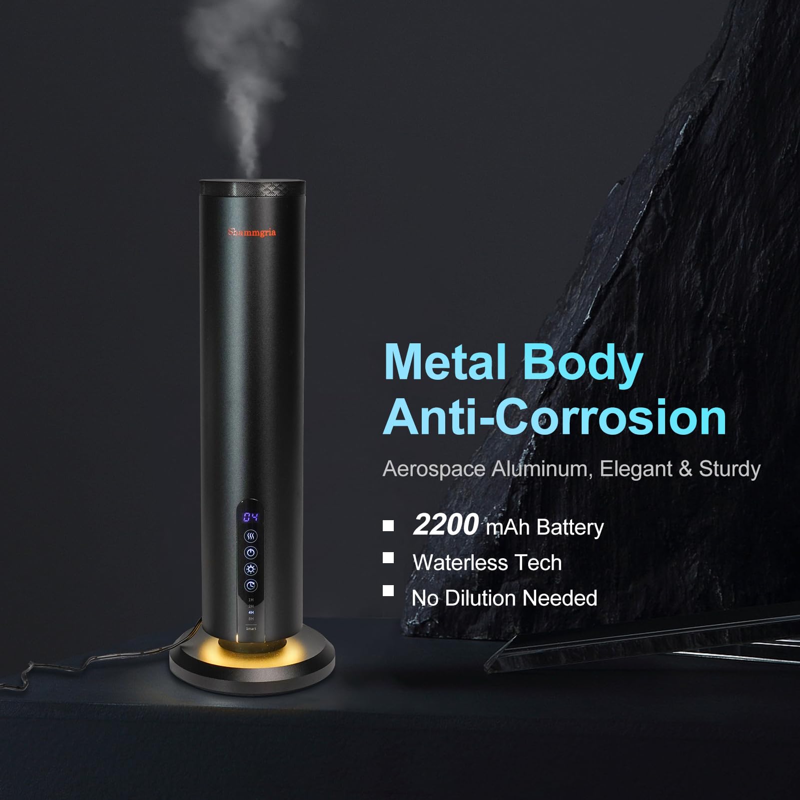 Diffuseur Shammgria avec panneau de commande et Bluetooth.