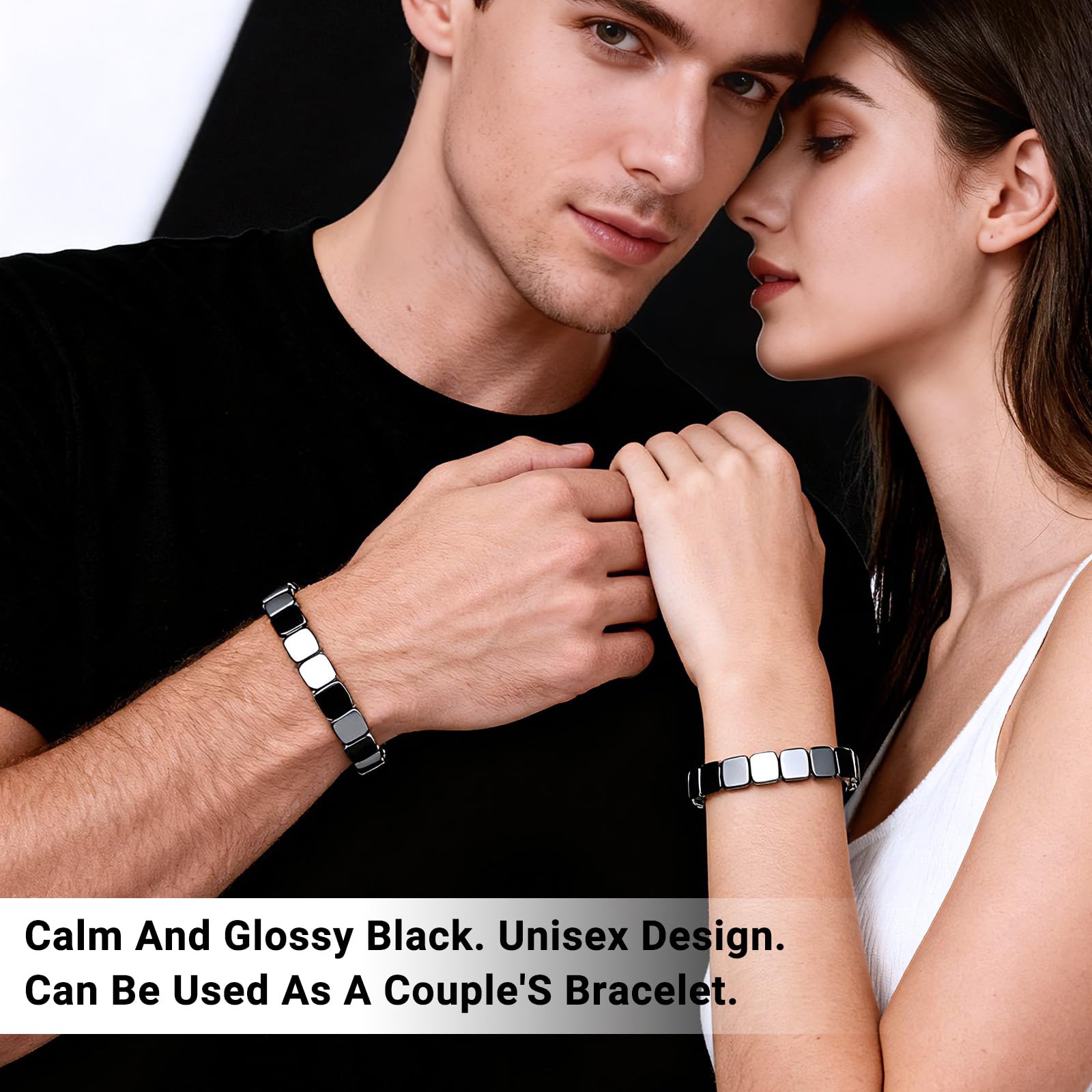 SHANGFEI bracelet hématite homme avec boîte cadeau prête à offrir.