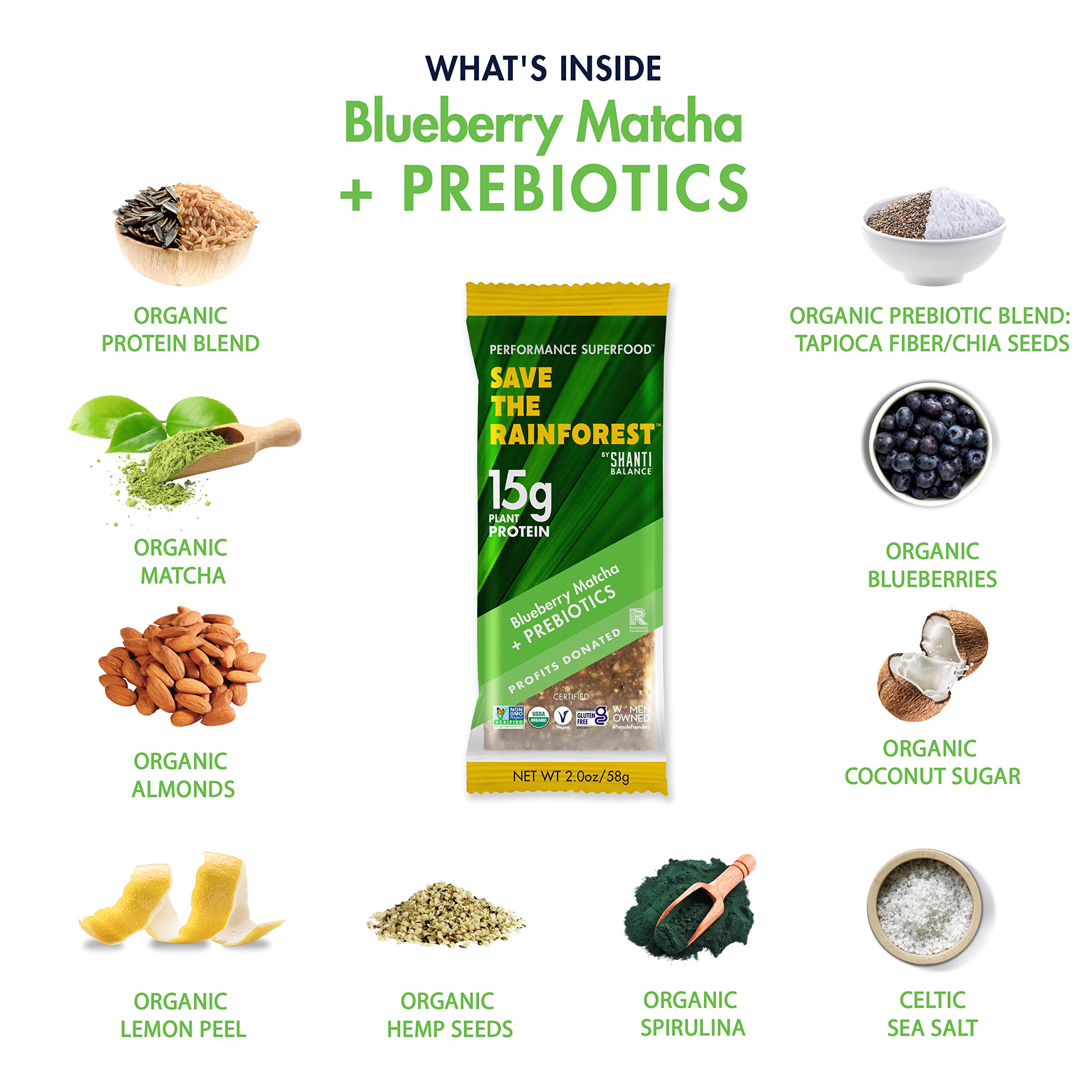 SHANTI BAR Save the Rainforest inclusions bio: amandes et noix de cajou.