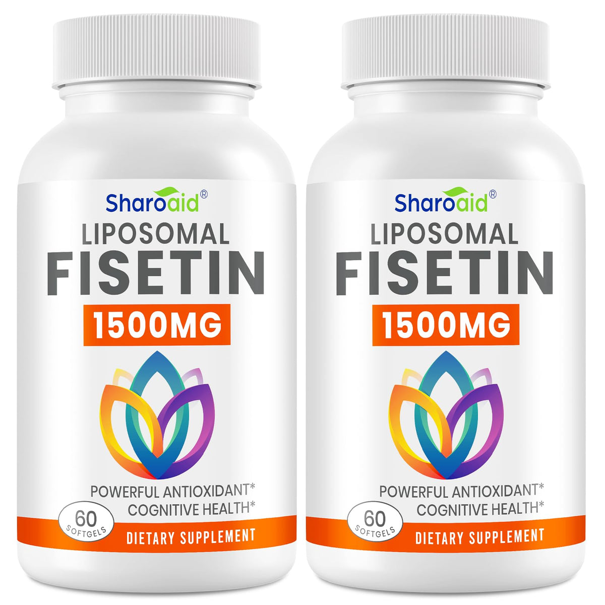 Flacon Sharoaid Fisetine liposomale avec absorption améliorée.