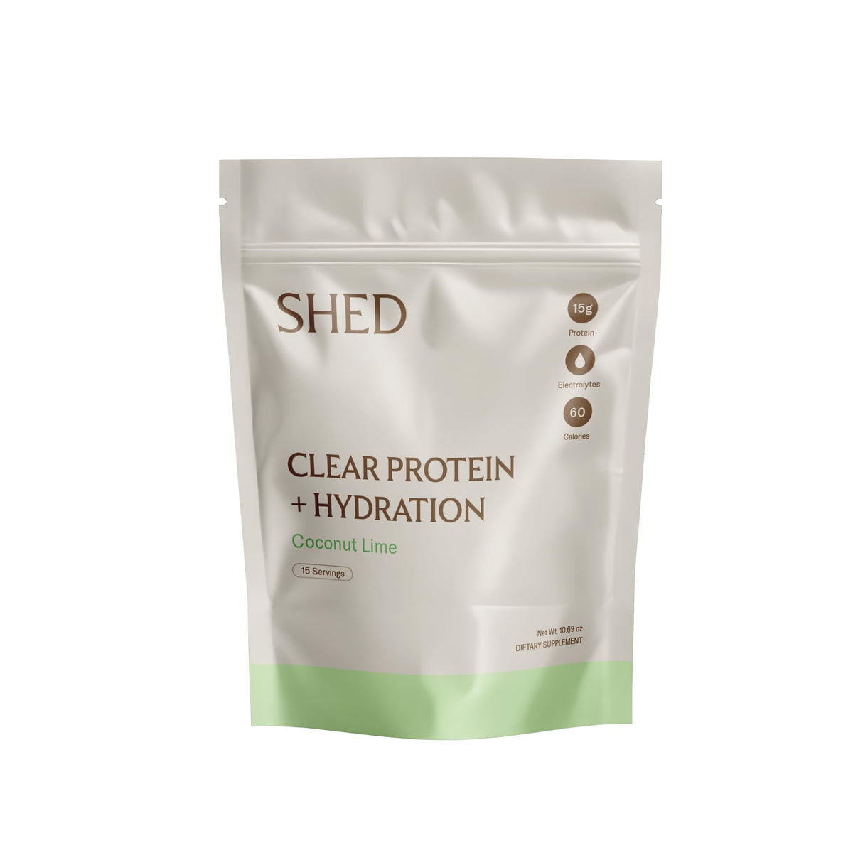 Shed Nutrition protéine claire Coco Lime — bouteille prête pour récupération post-entraînement légère.