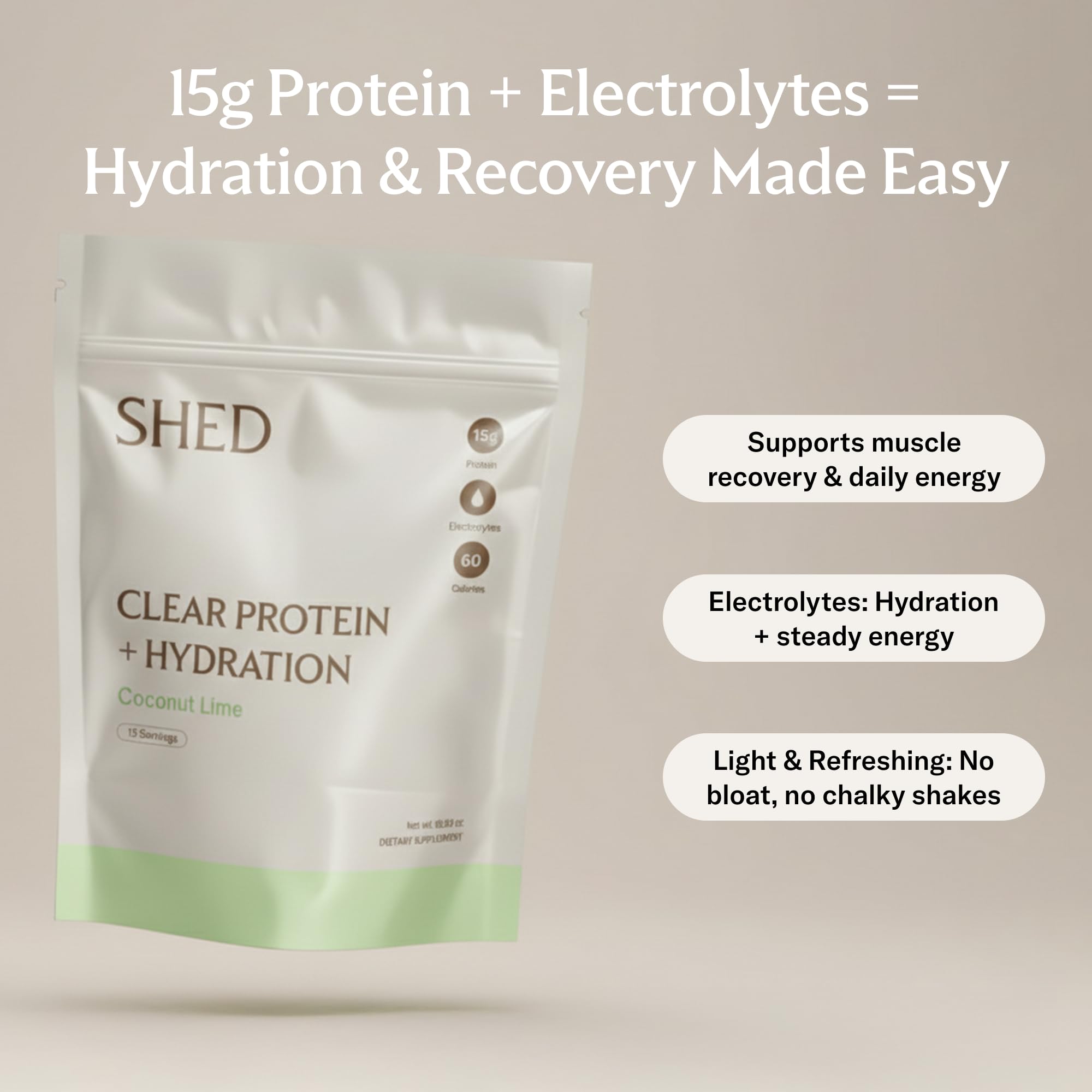 Shed Nutrition protéine claire Coco Lime — shaker qui se mélange facilement sans grumeaux.