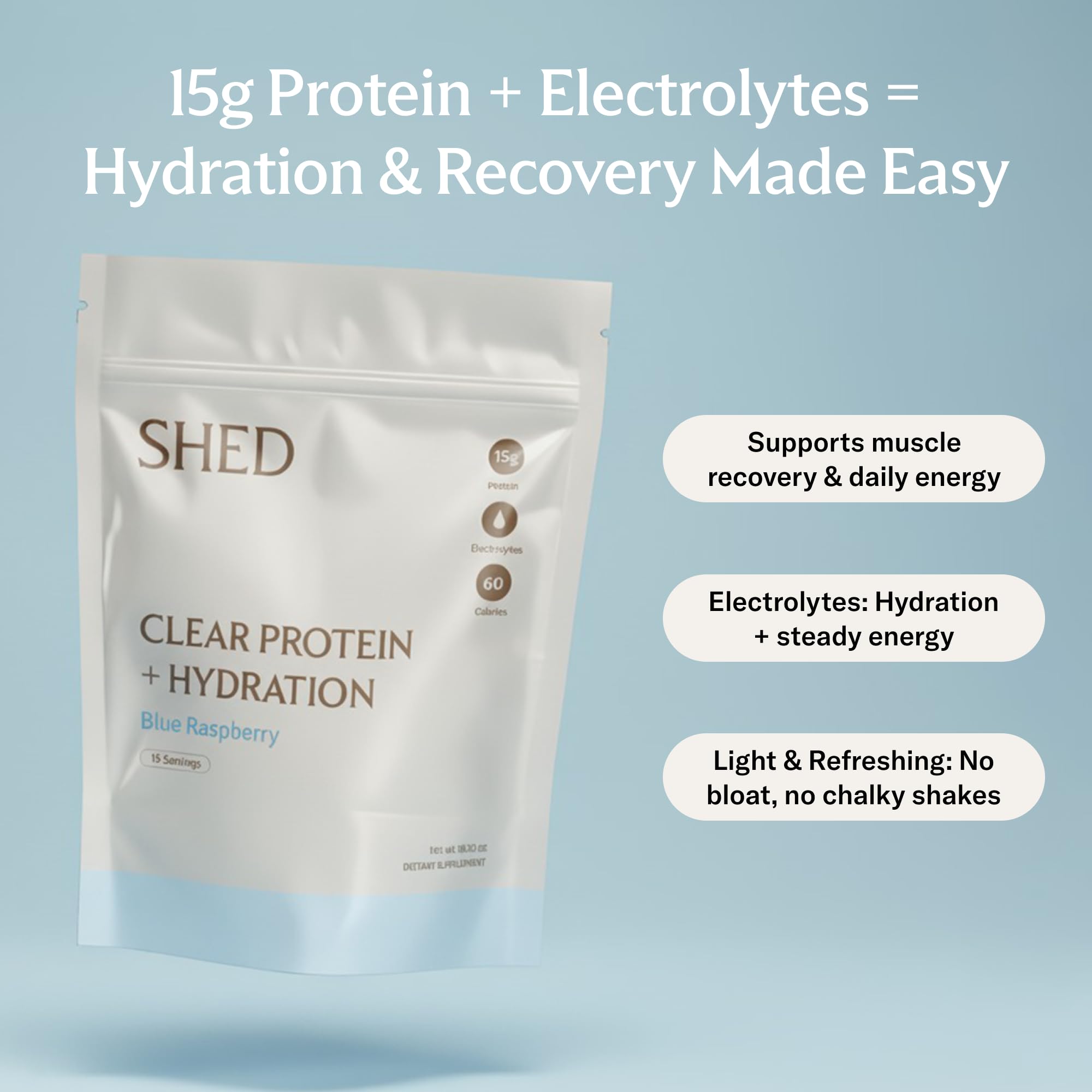 Shed Nutrition protéine claire électrolytes hydratation: hydrate efficacement après l'effort.
