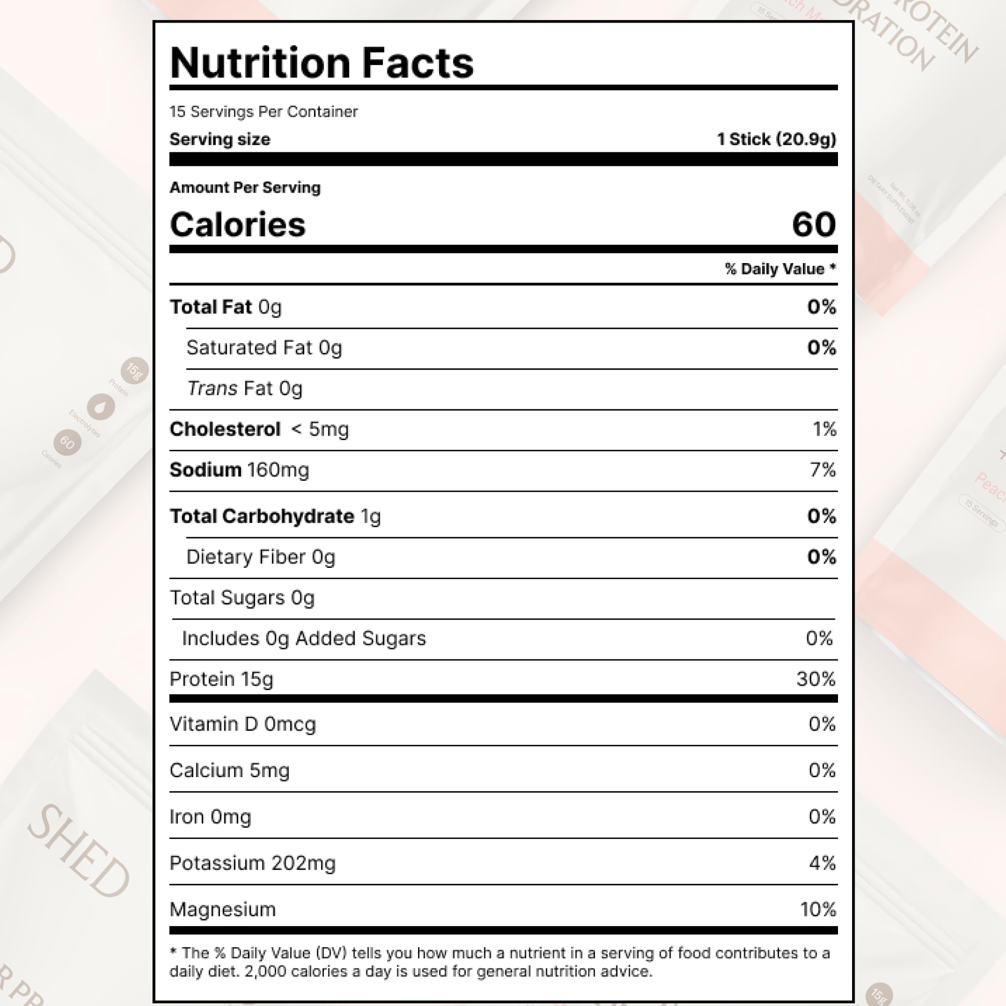 Shed Nutrition sachet portable pour tous les entraînements.