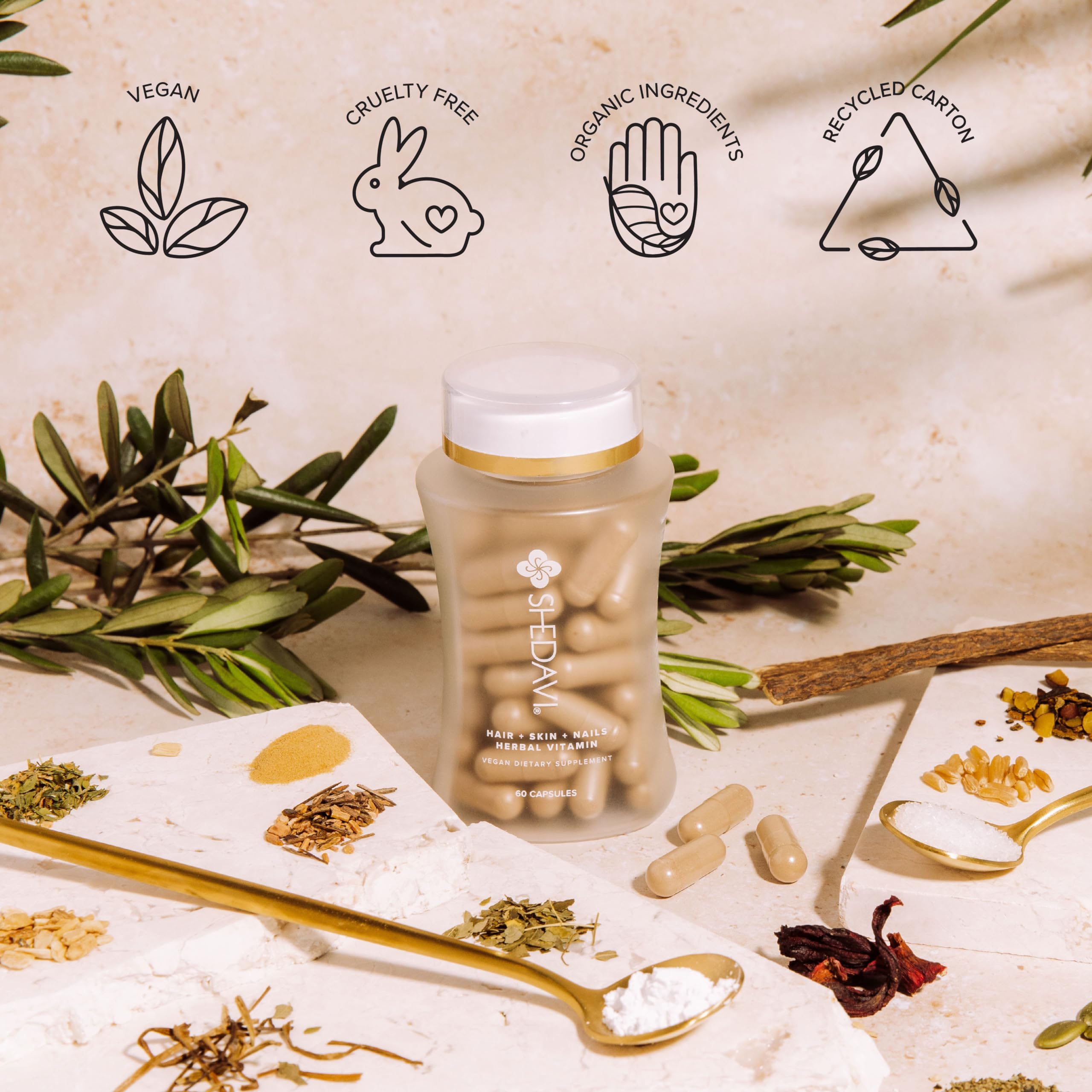 Bienfaits pour cheveux, ongles et peau avec Shedavi Iconic.