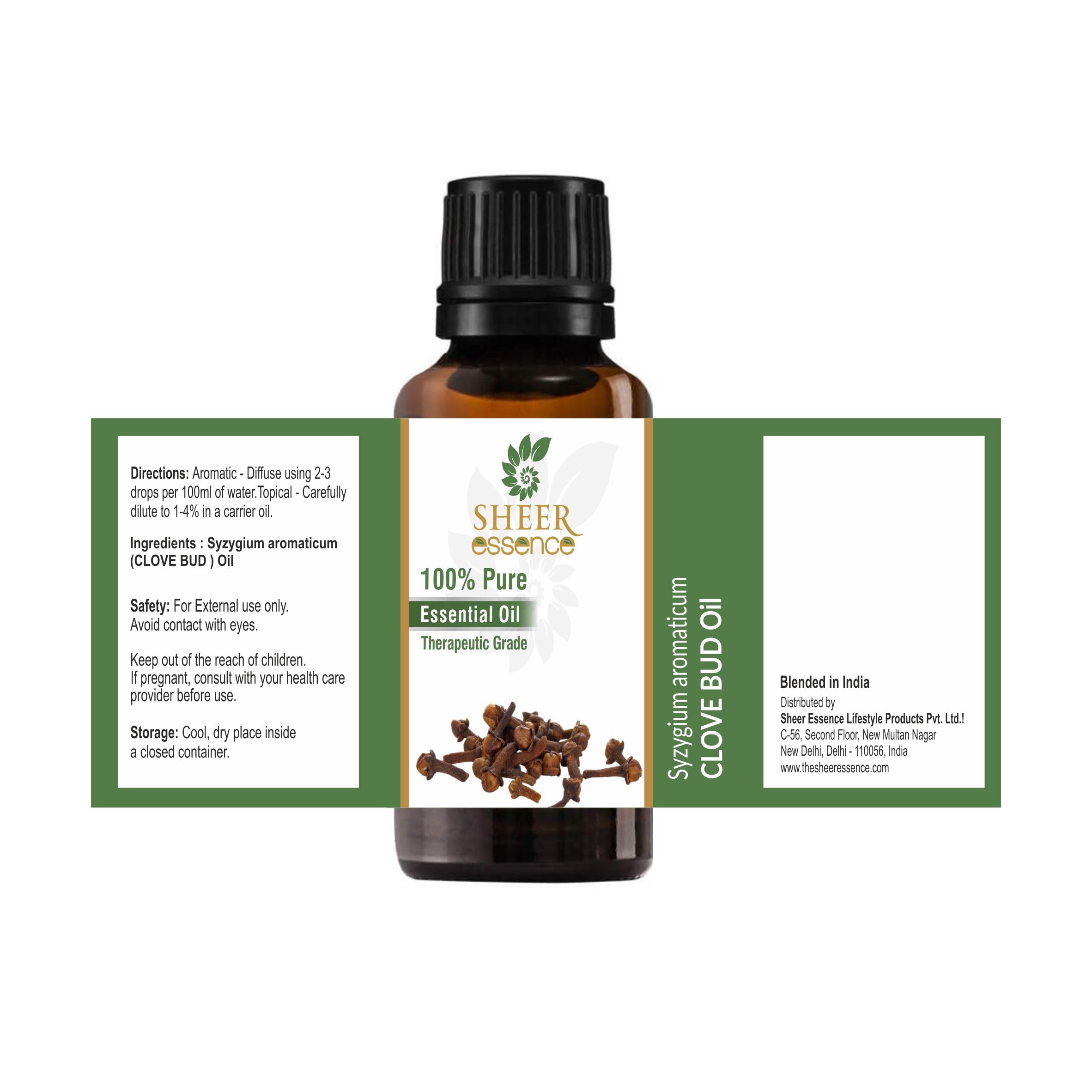 Clou de Girofle Sheer Essence pour bain relaxant et aromathérapie.