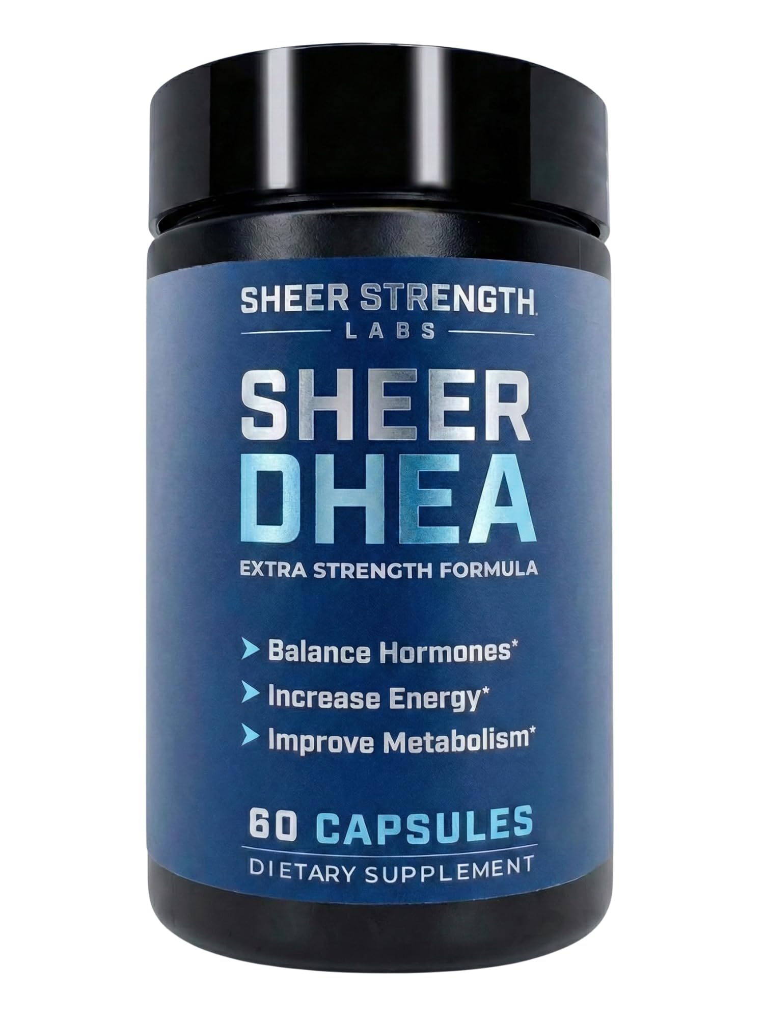 Sheer Strength DHEA 100 mg – bouteille prête à l’emploi pour une énergie quotidienne potentielle.