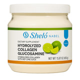 Bouteille Sheló NABEL Collagène Citron, usage potentiel pour peau et articulations.