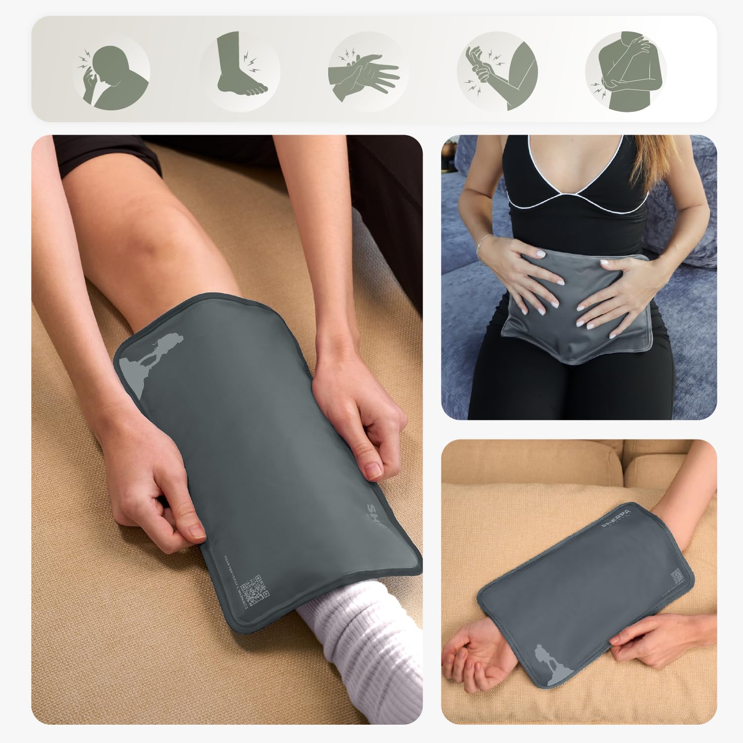 Sherpa Therapy Pack Gel Flexible - applique facilement sur le genou ou la cheville.