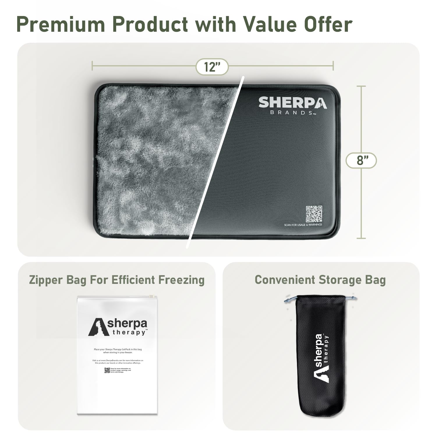 Sherpa Therapy Pack Gel - usage à la maison ou en déplacement, léger et portable.