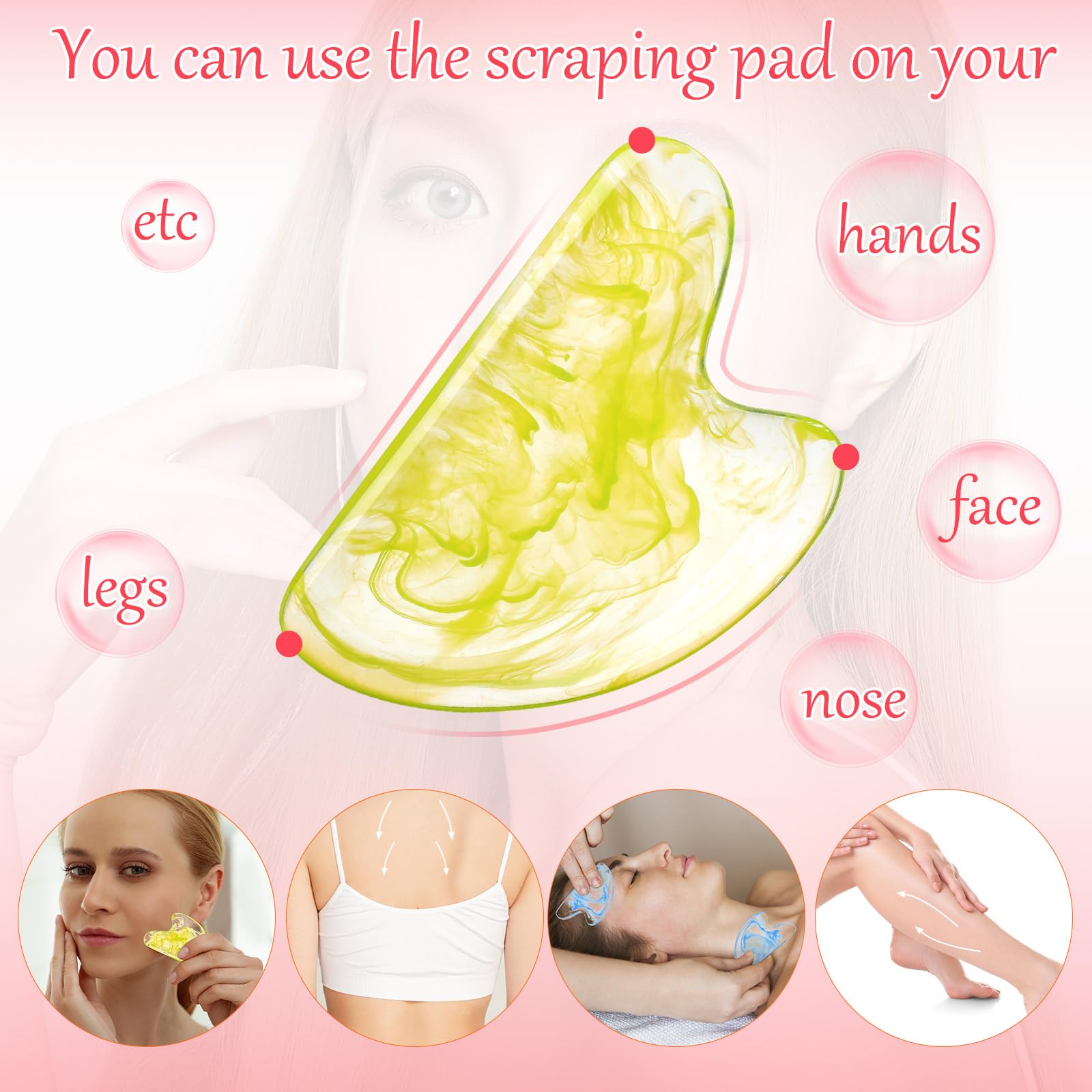Sherr Gua Sha Coeur Résine Or Doré, accessoire spa luxueux pour rituel quotidien.