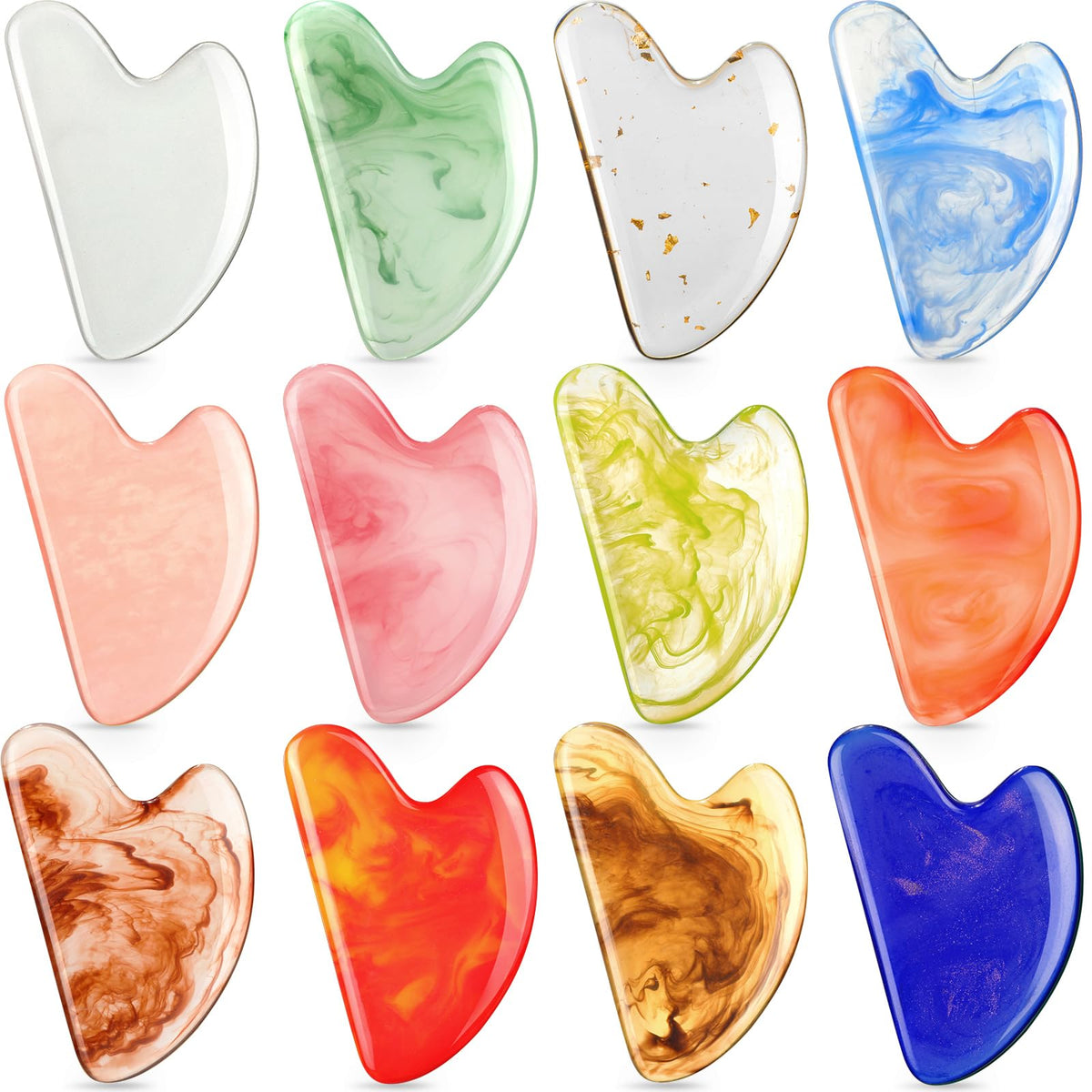 Sherr Gua Sha Coeur Résine Rose, outil facial stimulant la circulation.