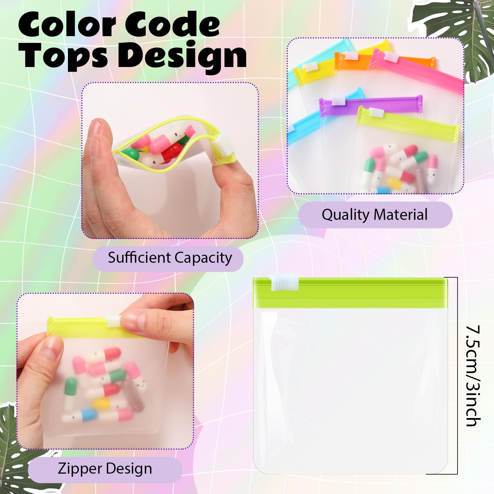 Sherr pochette-pilules-code-couleurs facilite le tri par couleur.