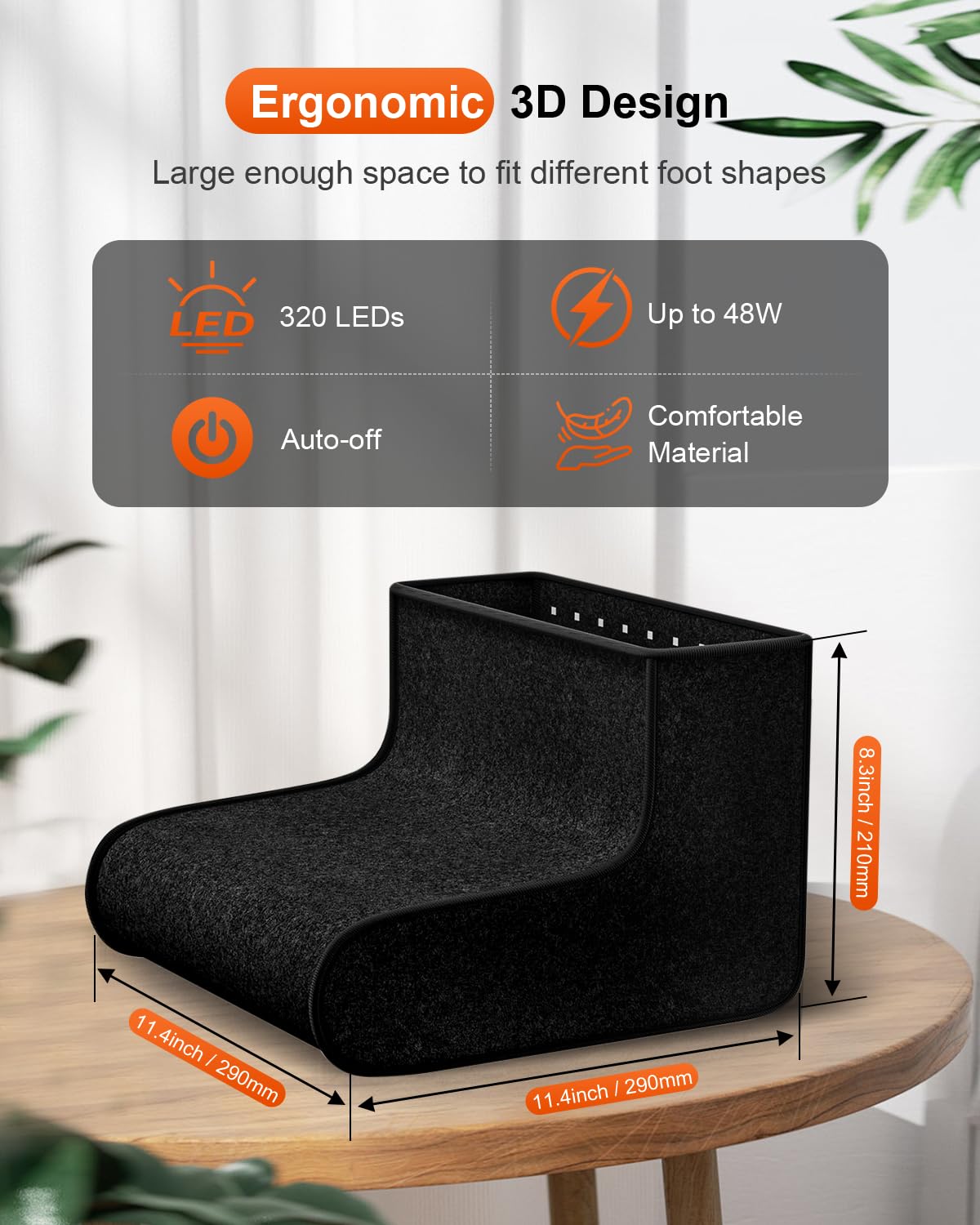 SHEVIEW couverture 360° pour les pieds, traitement homogène.