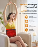 SHEVIEW Tapis thérapie révèle 660nm et 850nm pour relaxation potentielle.