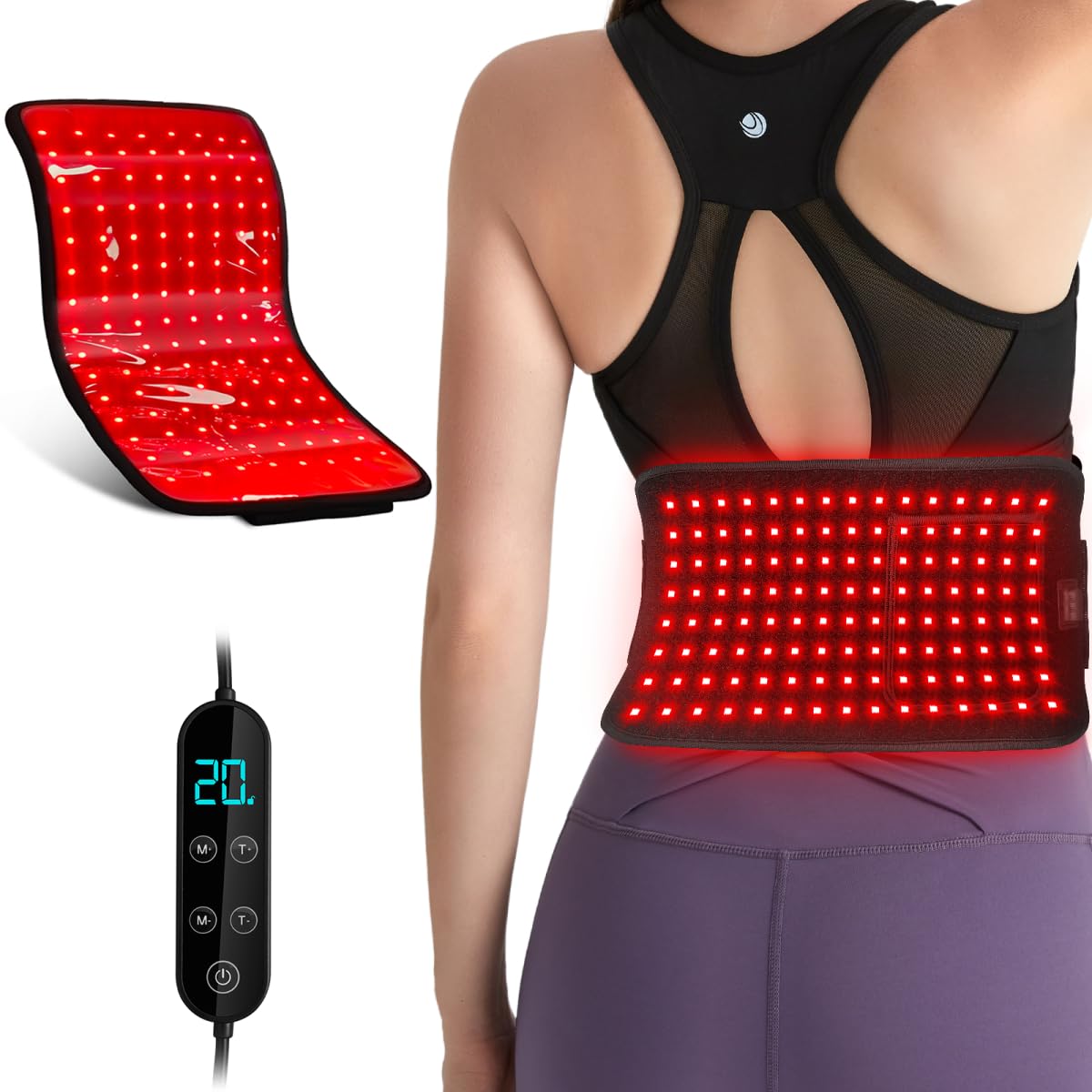 SHEVIEW tapis-therapie-lumiere-rouge-infrarouge-dos pour relaxation ciblée.