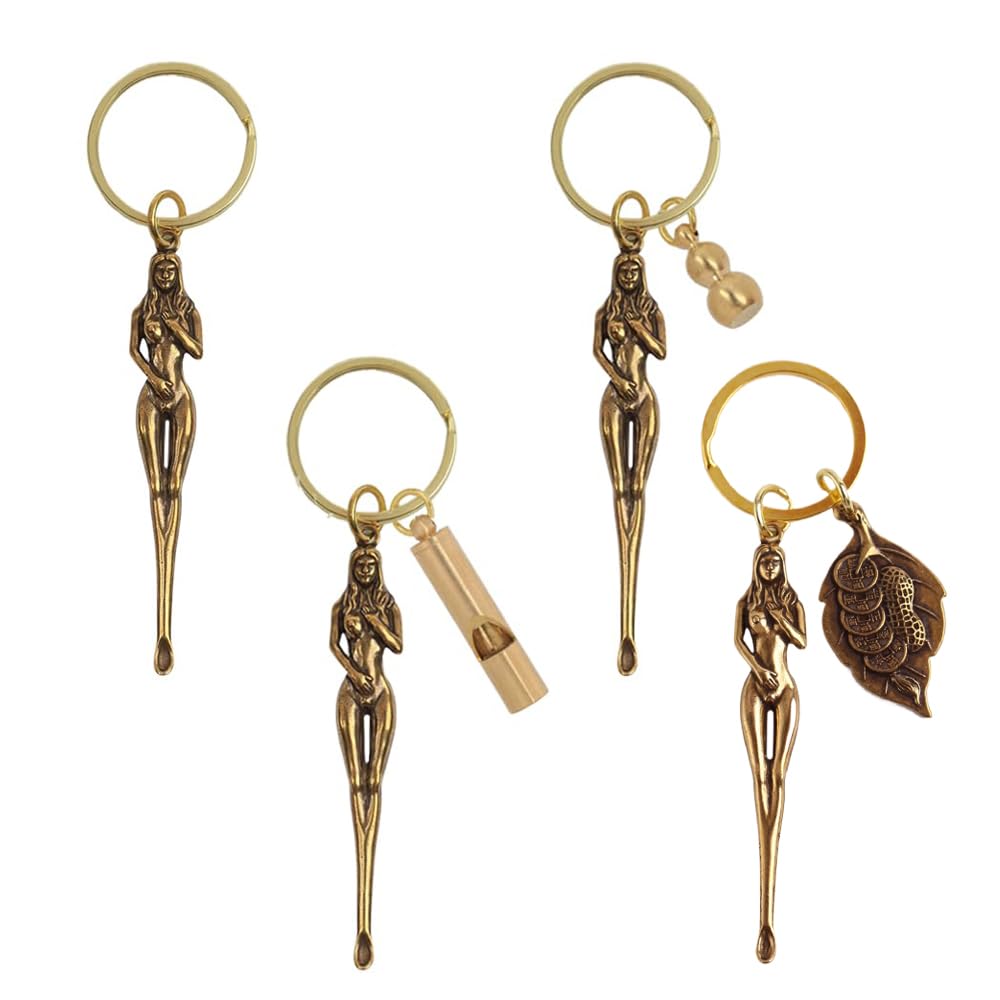 SHIDXIB cuillère en laiton pour oreilles, porte-clés pratique.