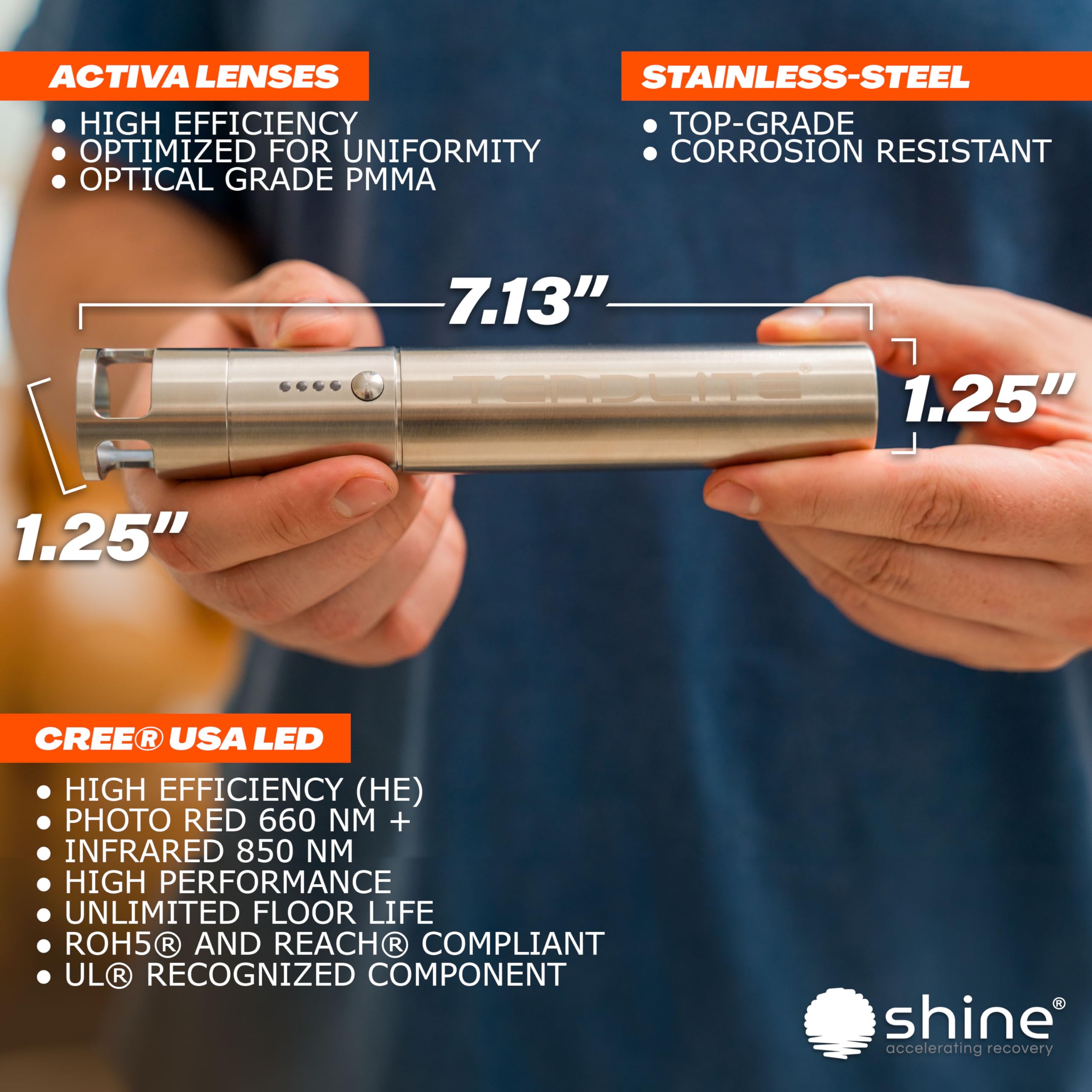 SHINE Tendlite Pro profil utilisateur confortable, prise en main facilitée.