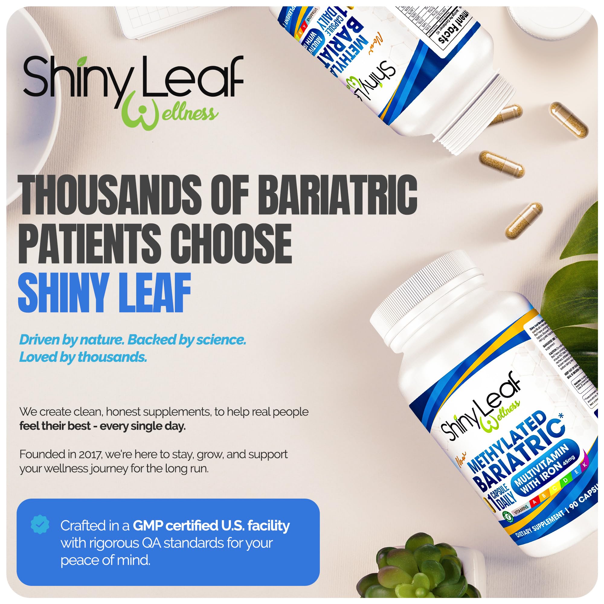 Shiny Leaf - Fabrique aux Etats-Unis, normes GMP