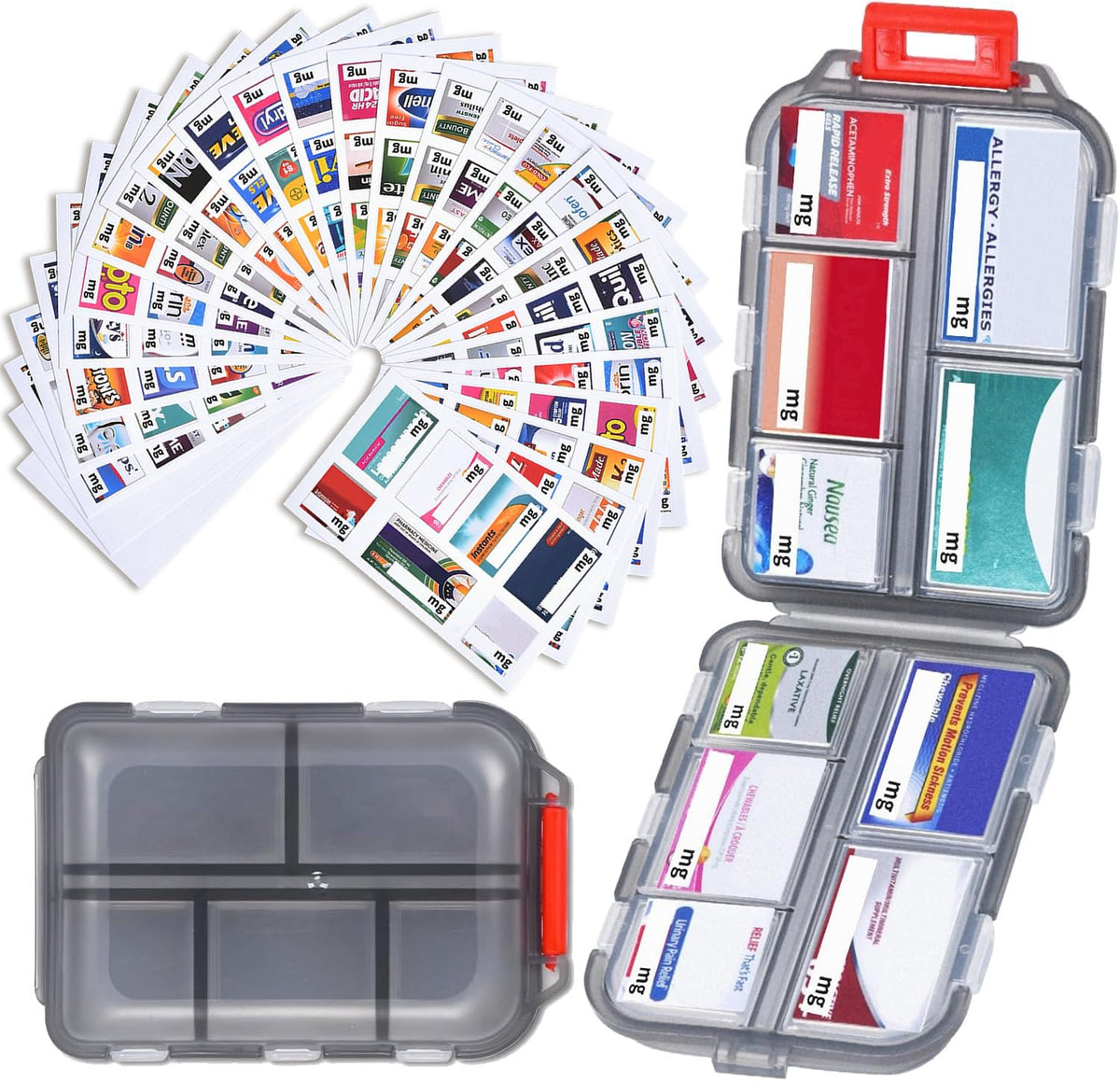 Shiritany organiseur pilules voyage, 10 compartiments, pratique en deplacement.