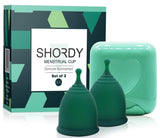 SHORDY – Coupe menstruelle grande capacité, ensemble de 2 prêt à l’emploi pour flux lourd.