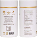 Shore Magic Collagen mélangé dans smoothie, goût neutre facilitant l'intégration.