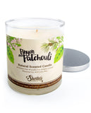 Shortie's Pinyon & Patchouli – étiquette bougie, parfum naturel et durable.