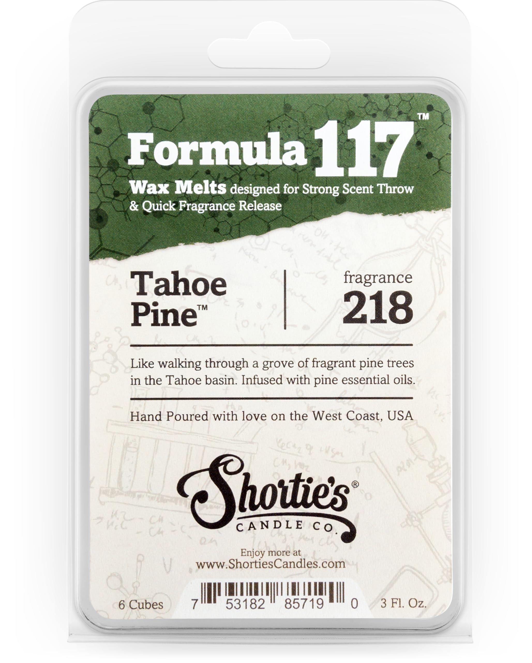 Shortie's Tahoe Pine: cubes de cire pour ambiance boisée dans le salon.