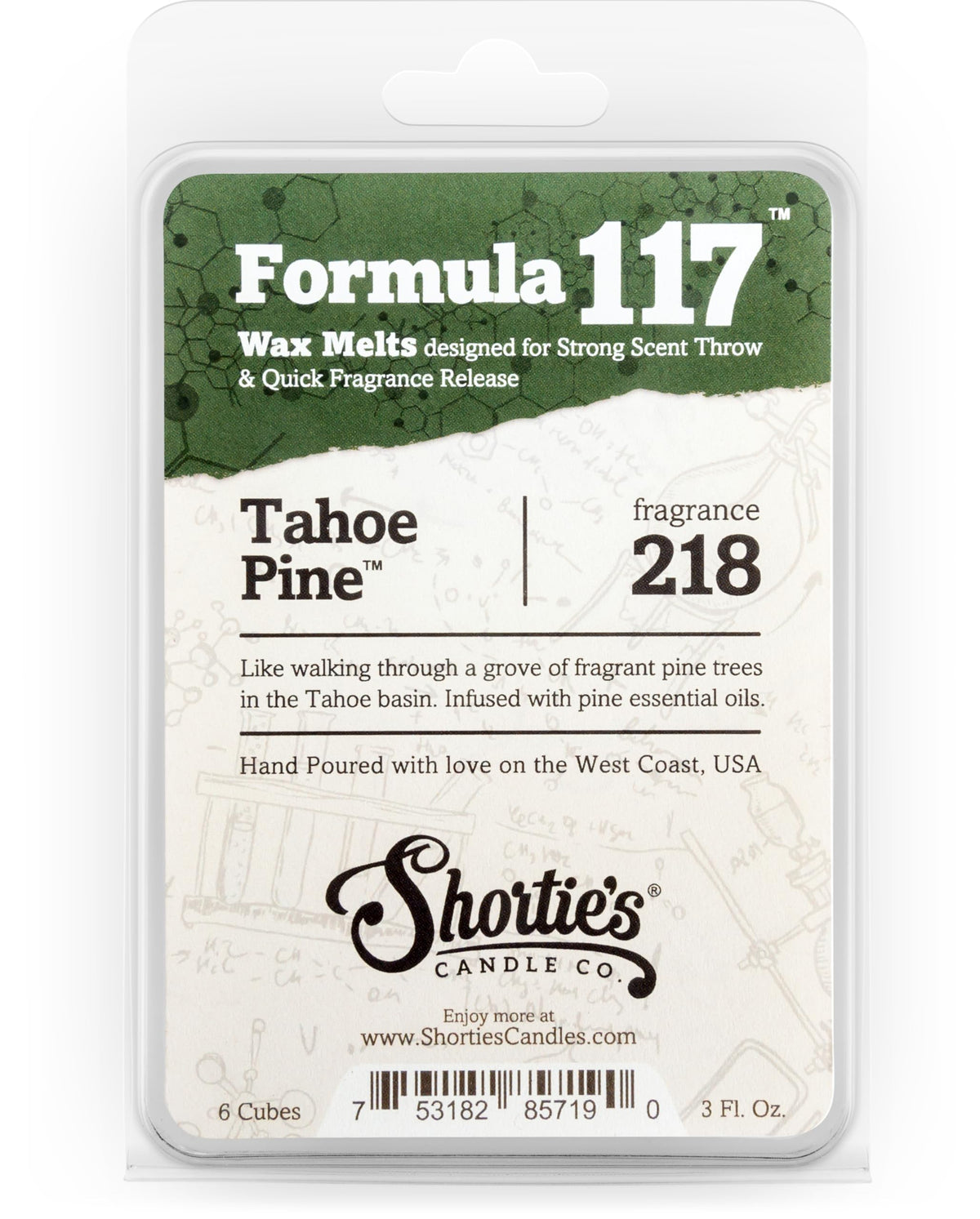 Shortie's Tahoe Pine: cubes de cire pour ambiance boisée dans le salon.