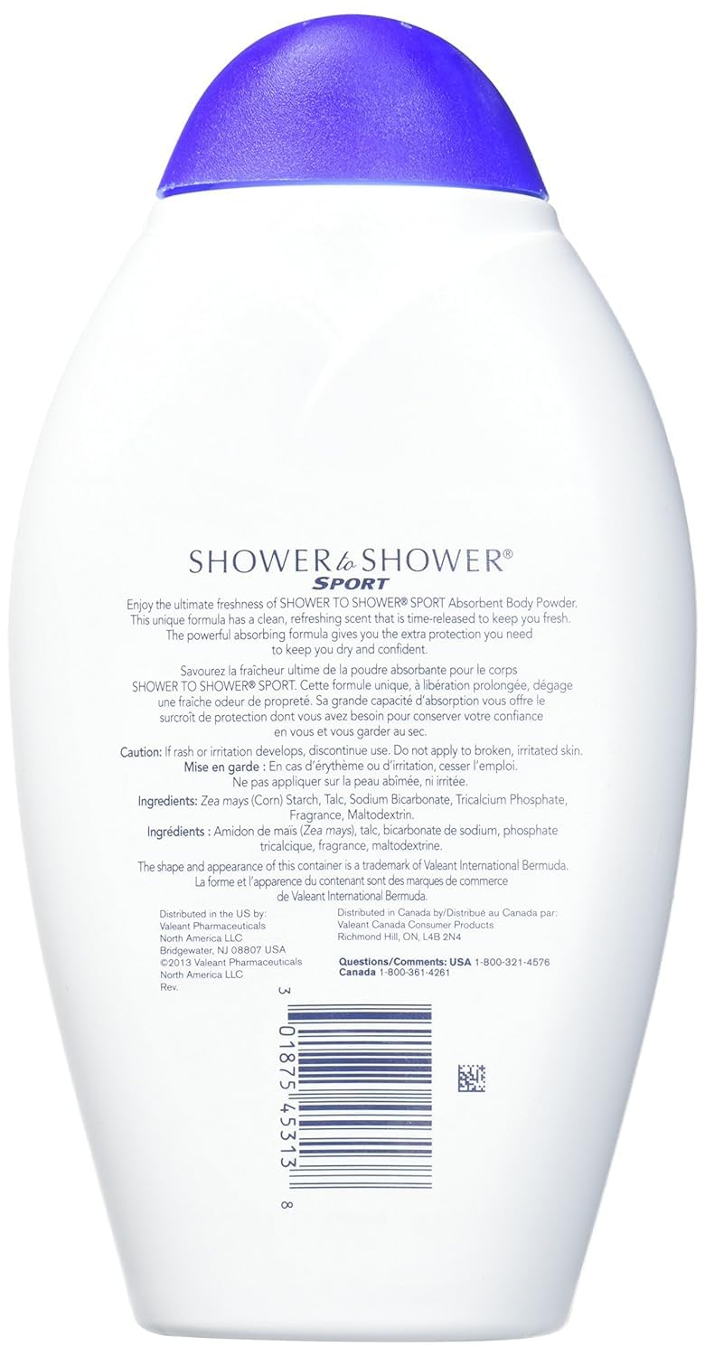 Shower To Shower Poudre Sport – absorption des humidités pour une sensation fraîche.