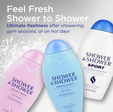 Shower To Shower Poudre Sport – pack de six bouteilles pour votre routine active.