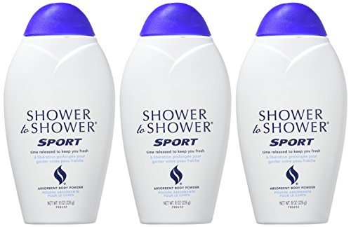 Shower To Shower Poudre Sport après douche, réduction des frottements et sensation sèche.