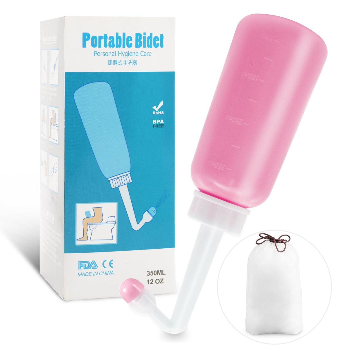 Bouteille périnée Showvigor avec design inverse pour un accès facile.
