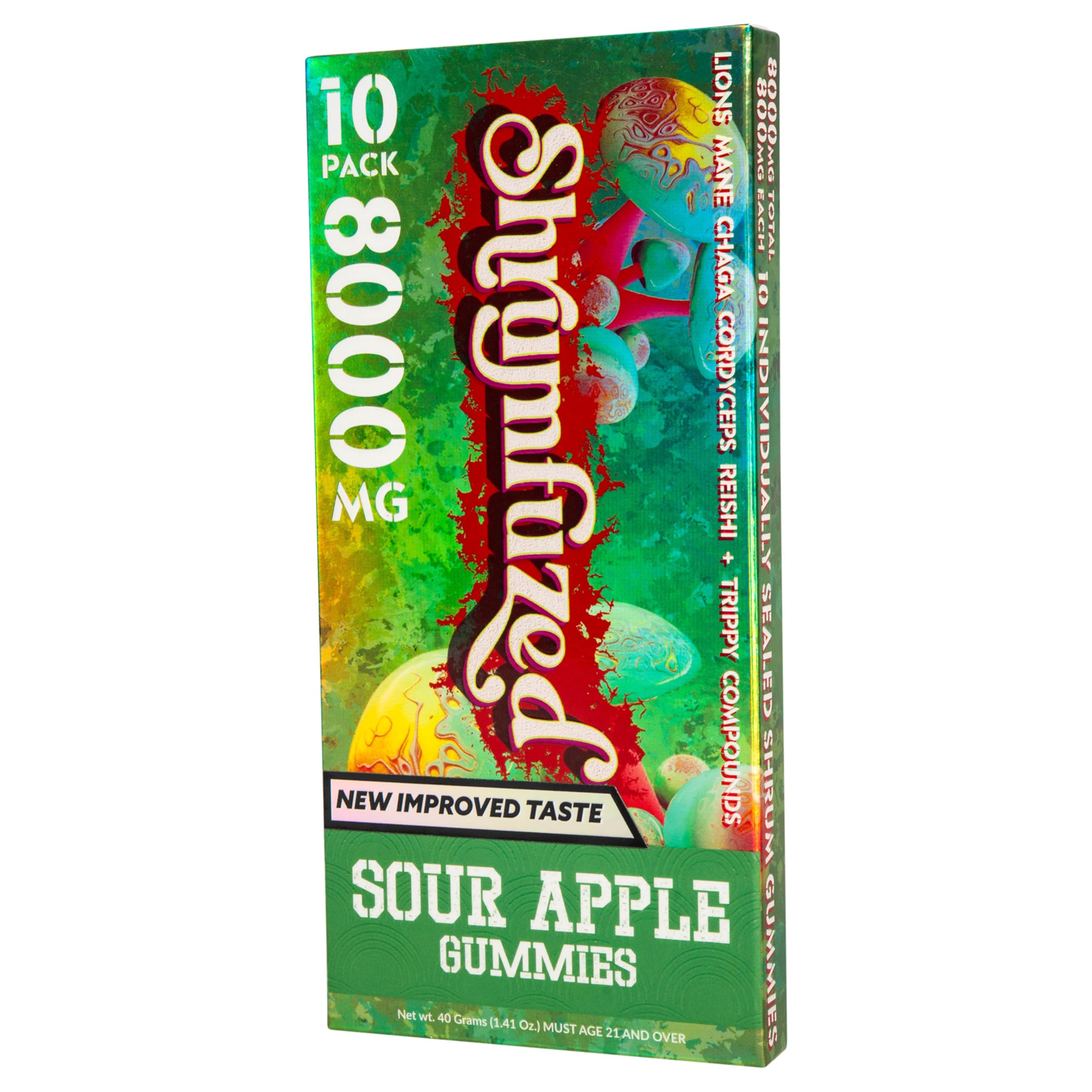 Emballage sécurisé Shrumfuzed garantissant précision des doses.