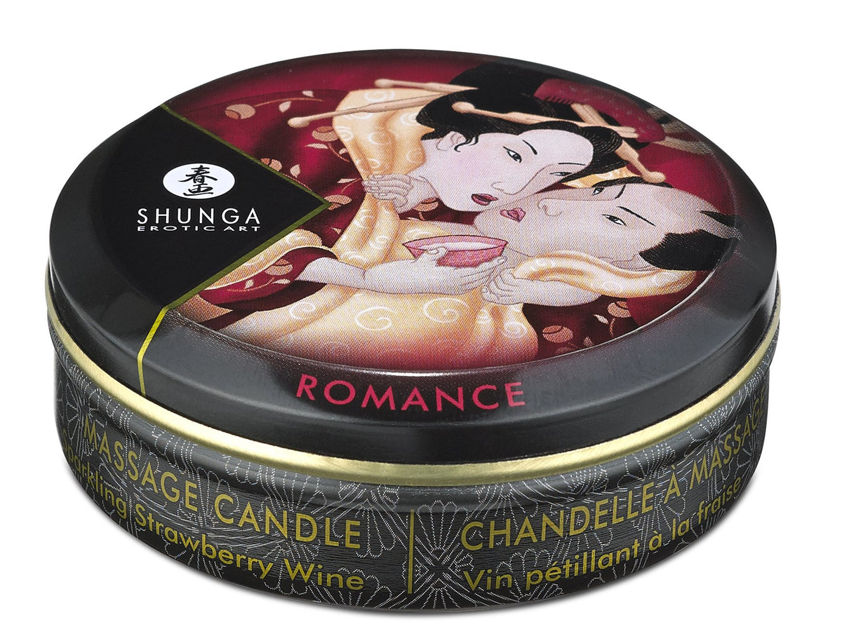 Shunga bougie-massage 1-once versement-chaud pour une détente sensorielle.
