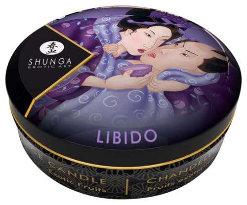 Ambiance aromatique Shunga : bougie massage compacte pour détendre et inspirer.