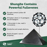 Shungite World pyramide cristal-noir – utilisation rituelle et ambiance paisible.