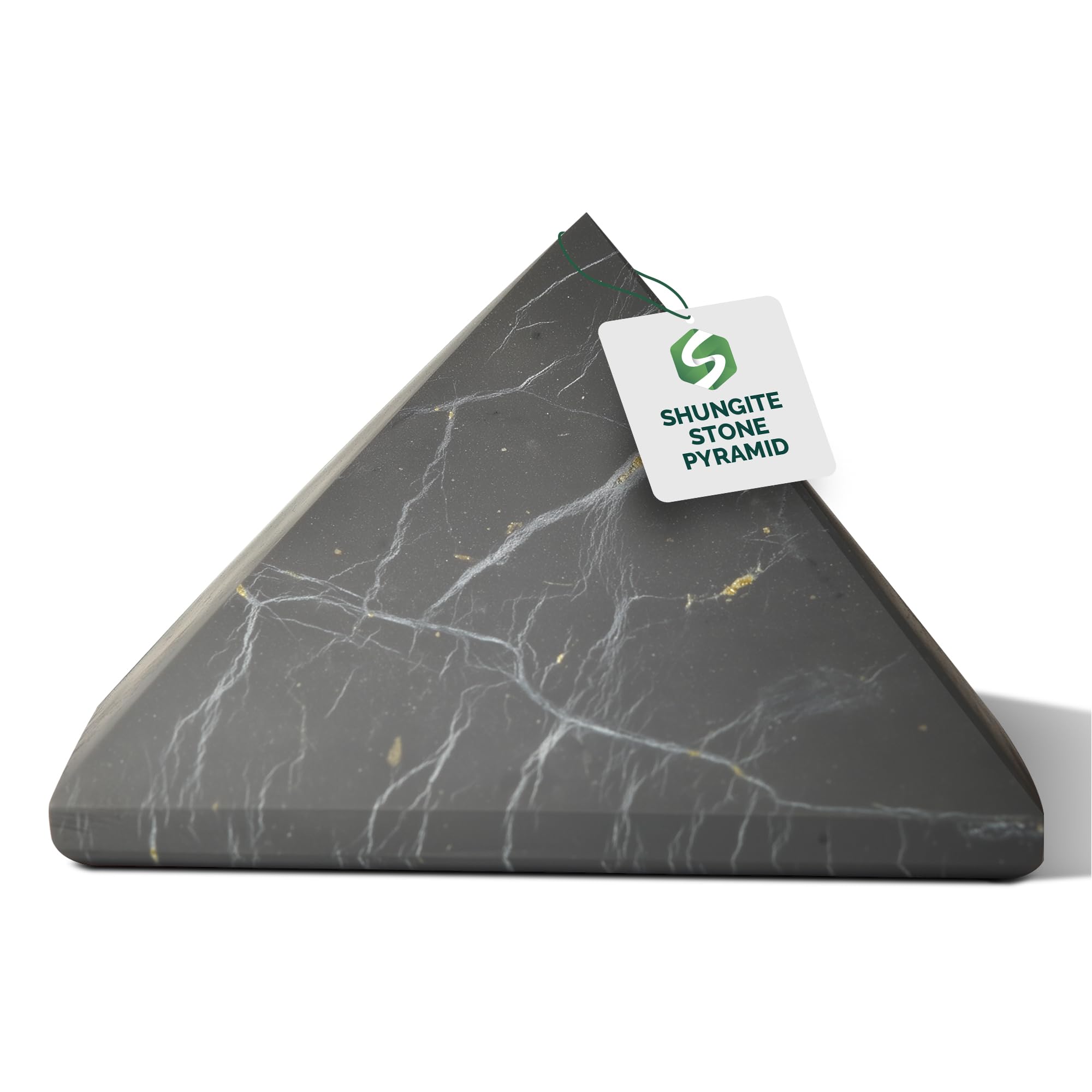 Shungite World pyramide naturelle 70 mm, décoration zen et protection énergétique.