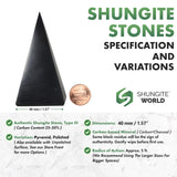 Shungite World pyramide polie 40mm : design élégant et effet purificateur léger.