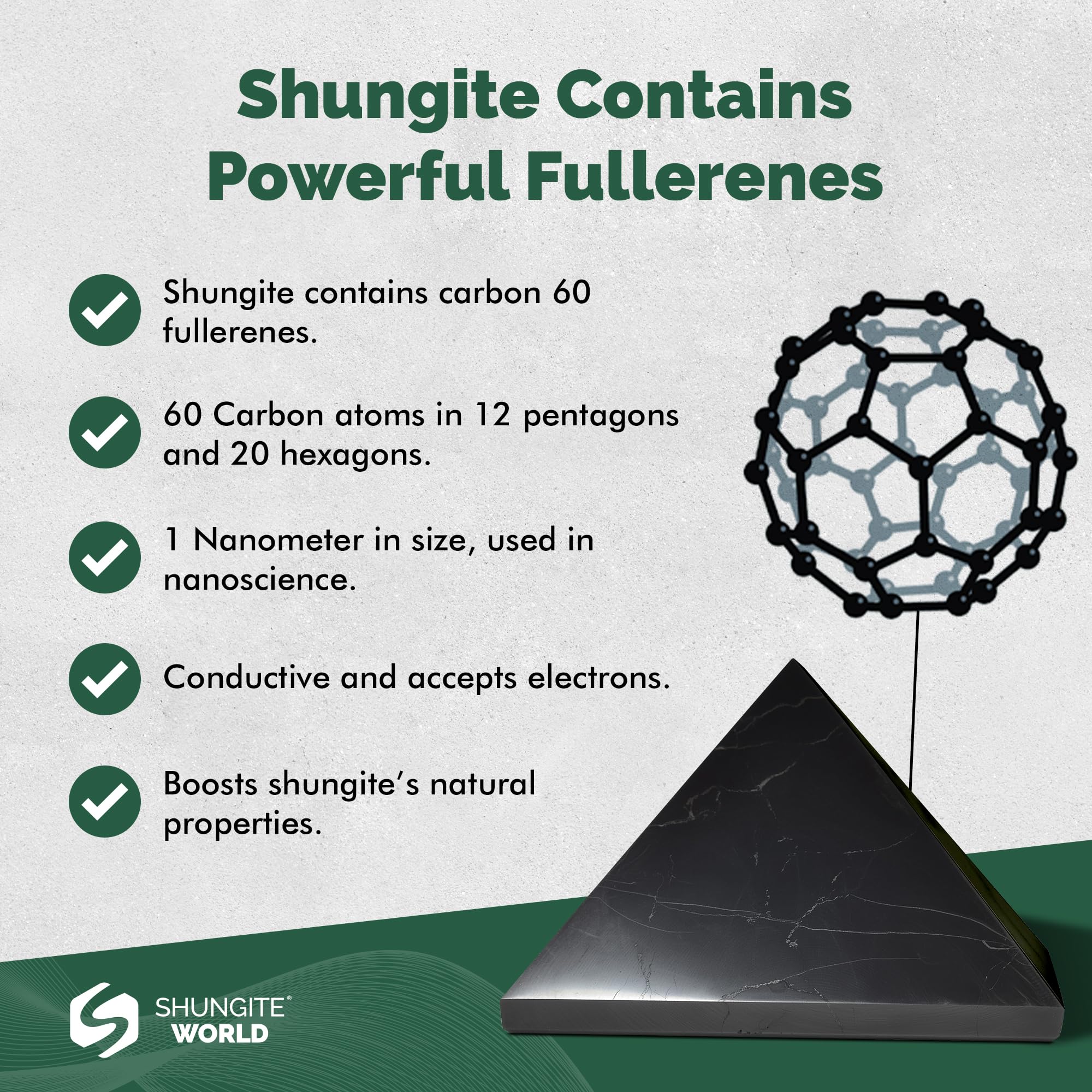 Shungite World sommeil profond, pyramide guide pour des rêves plus clairs.