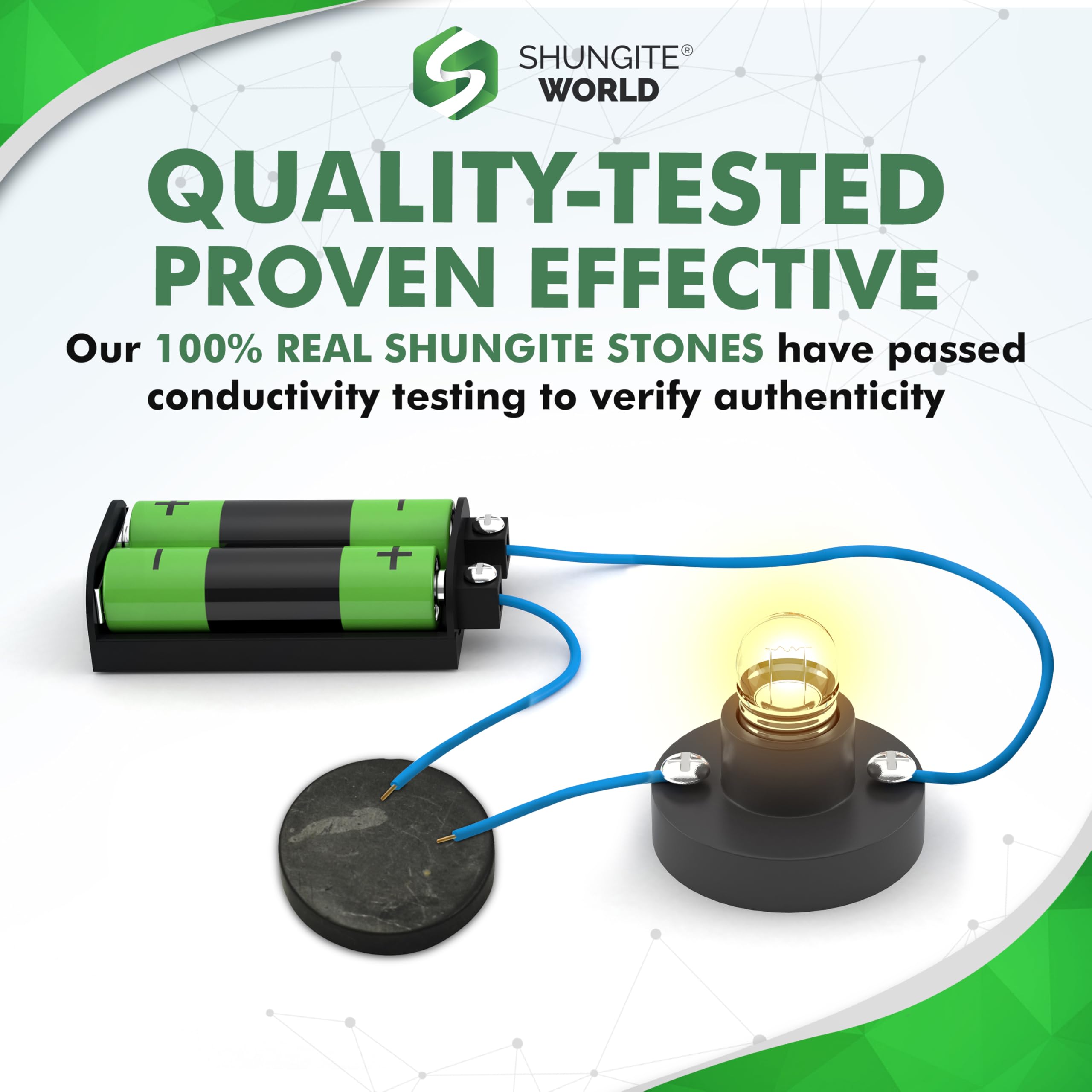 Autocollant Shungite World 50mm sur console de jeux pour utilisation apaisée.