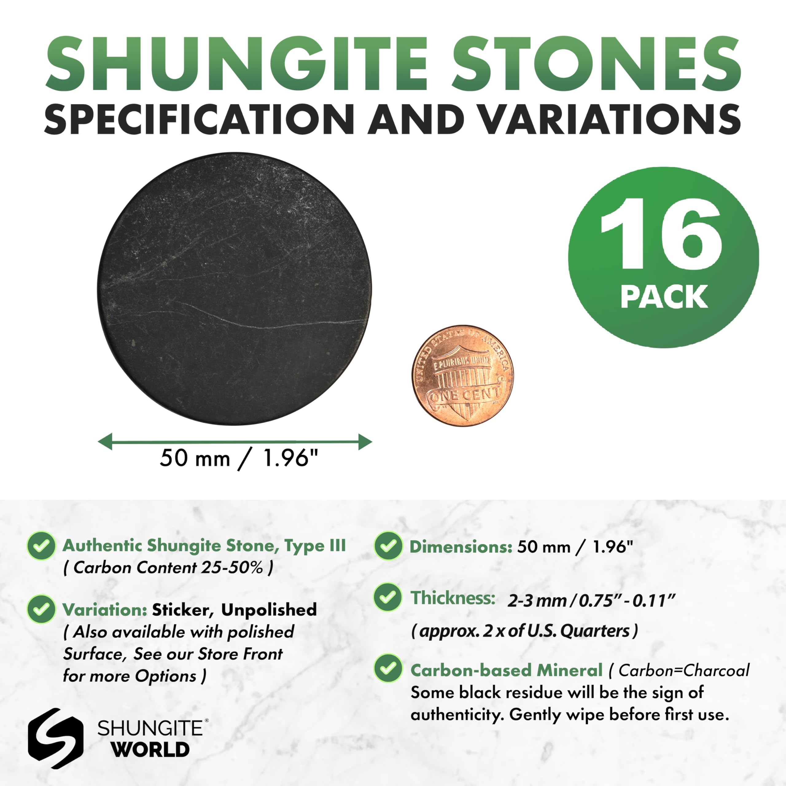 Autocollant Shungite World 50mm sur tablette pour cadre calme.